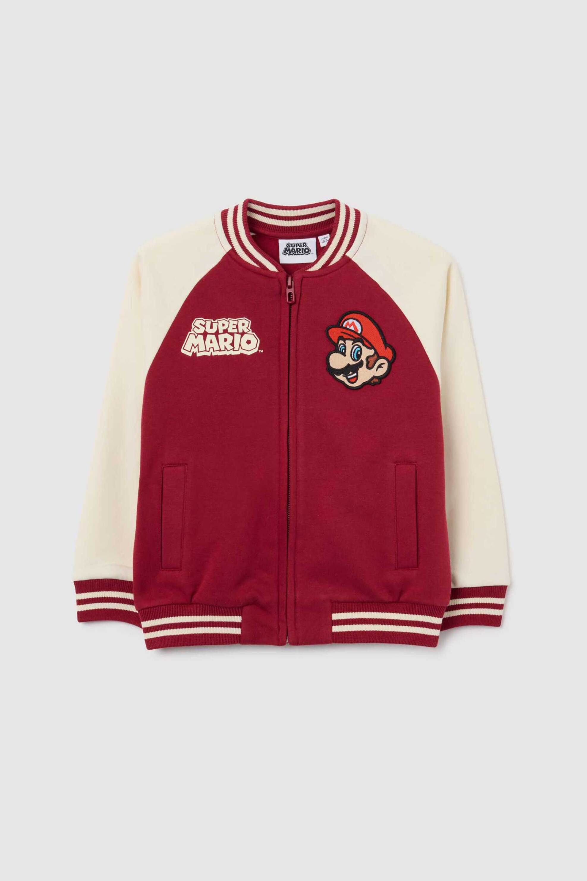 OVS παιδική ζακέτα φούτερ με print "Super Mario" Regular Fit - 002463504 Κόκκινο