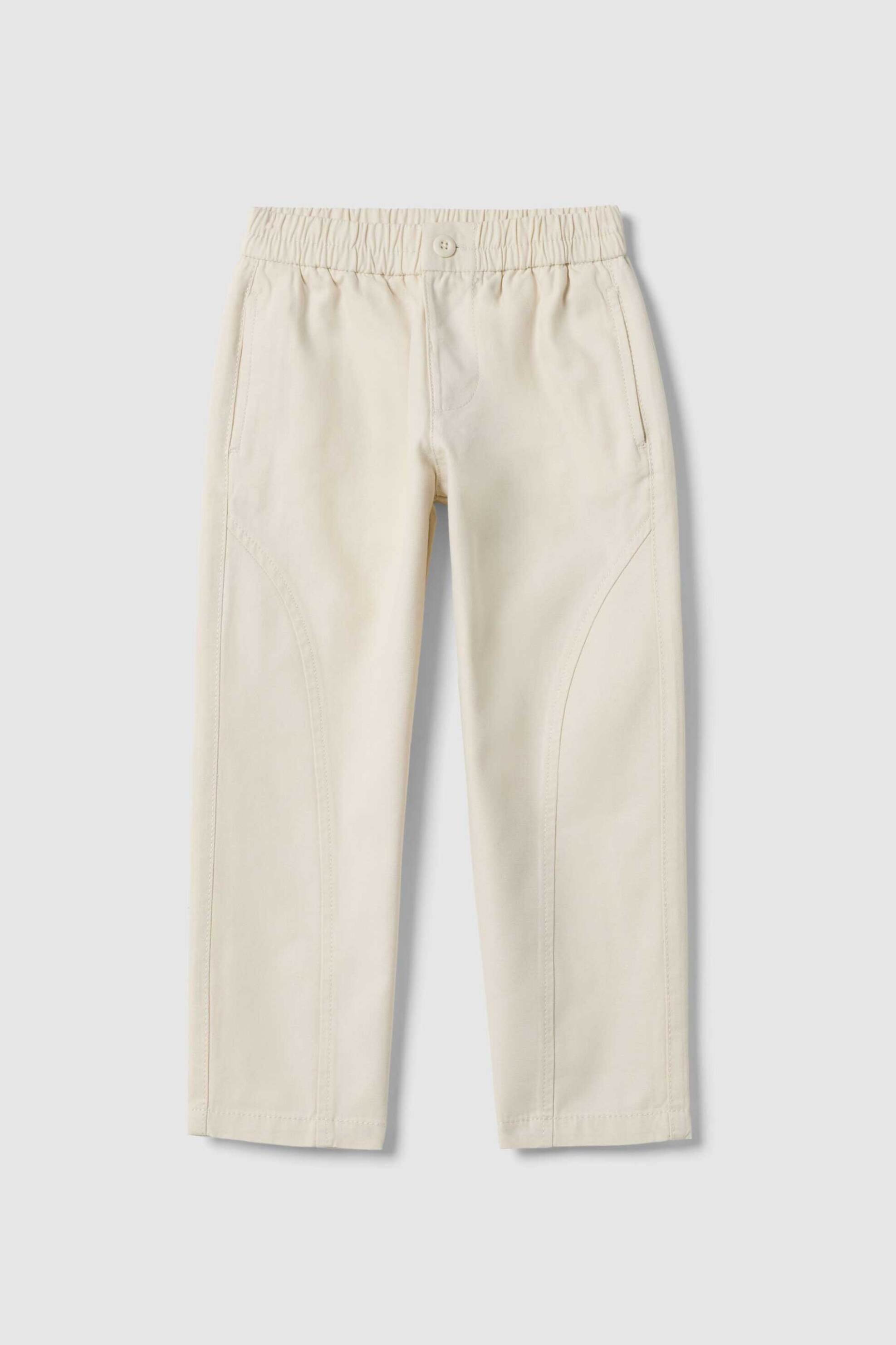 OVS παιδικό παντελόνι με ελαστική μέση Regular Fit - 002514501 Εκρού