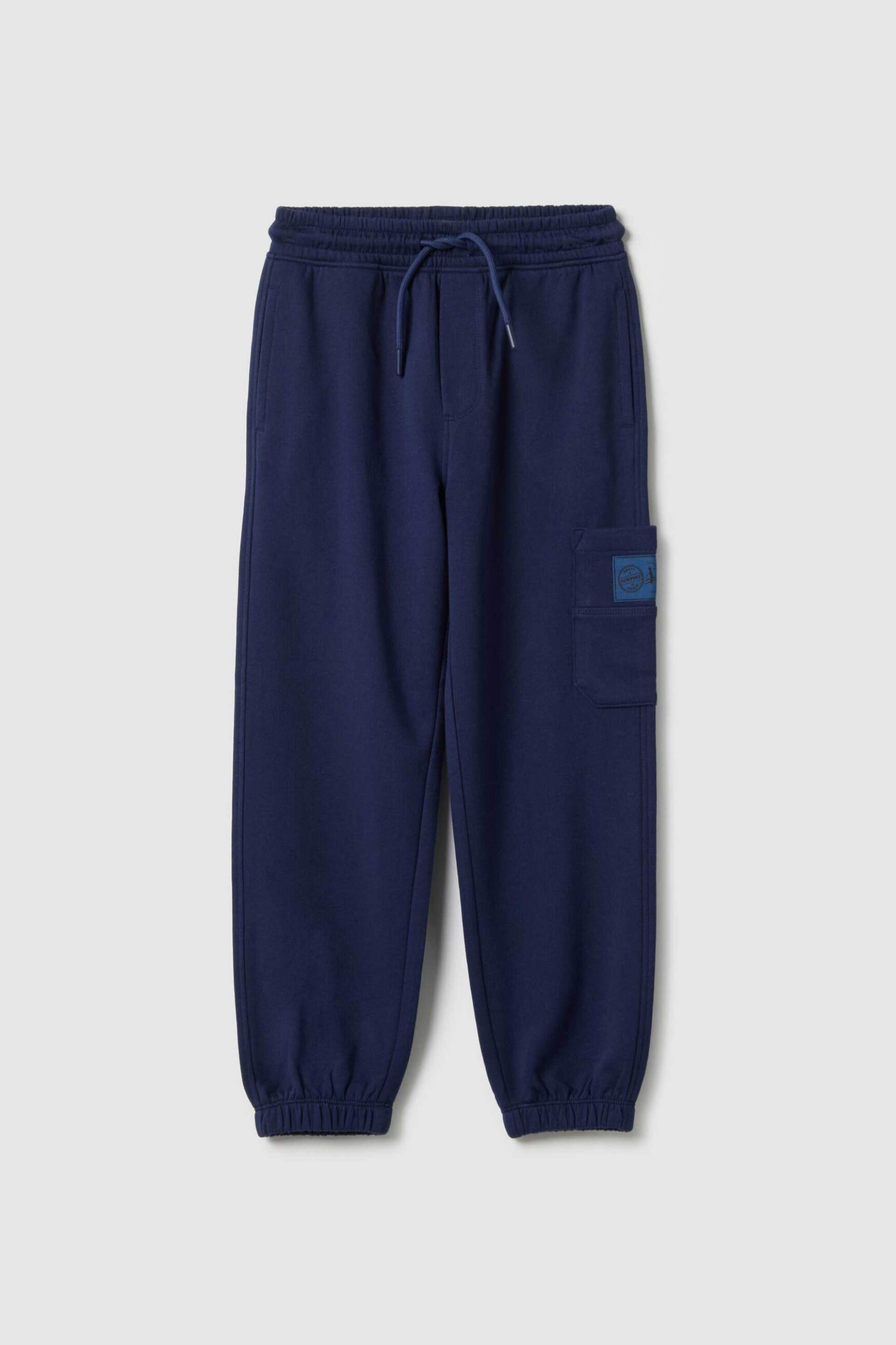 OVS παιδικό παντελόνι φόρμας με ελαστική μέση μονόχρωμο Regular Fit - 002518646 Μπλε