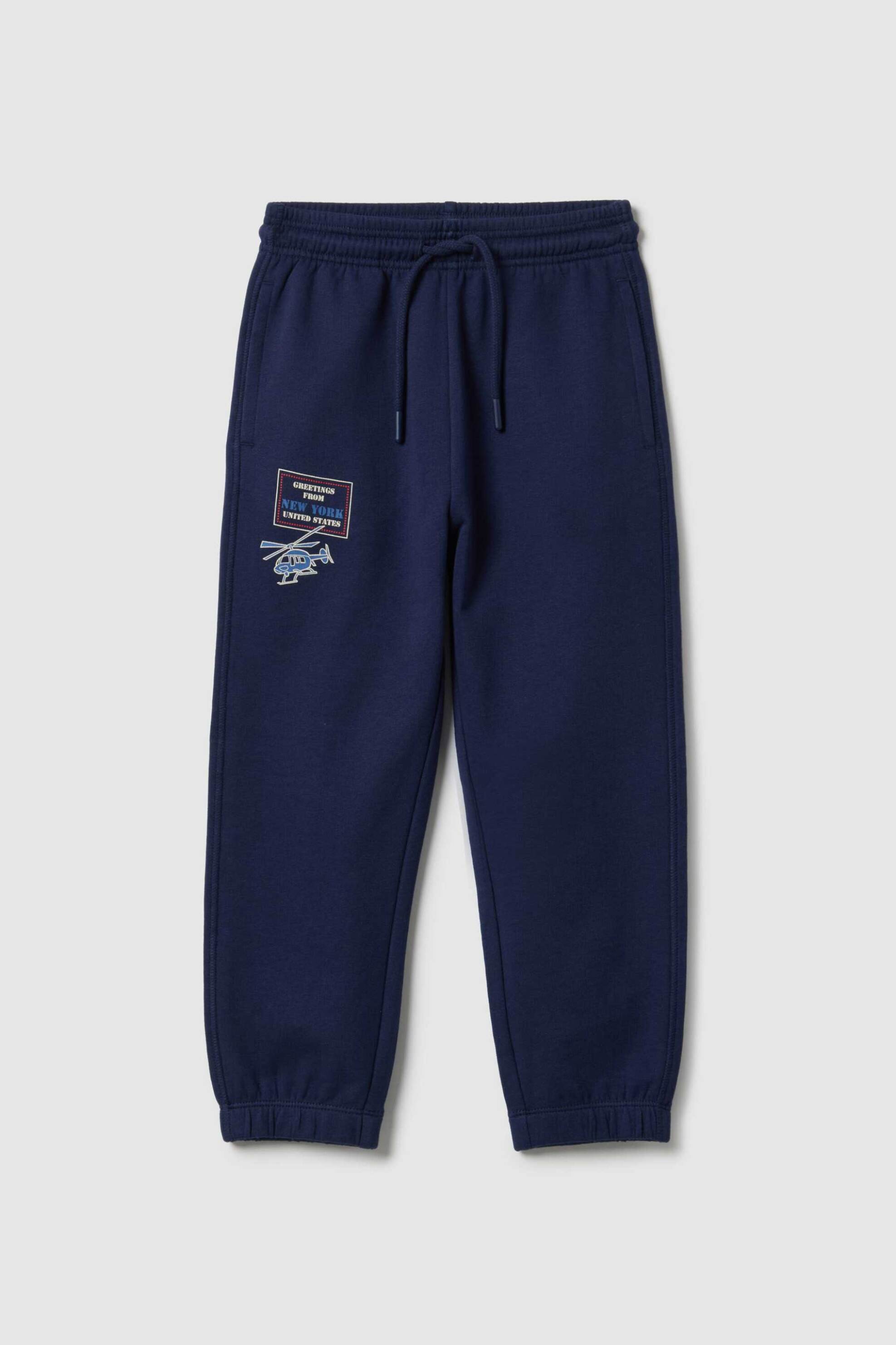 OVS παιδικό παντελόνι φόρμας με ελαστική μέση μονόχρωμο Regular Fit - 002518674 Μπλε