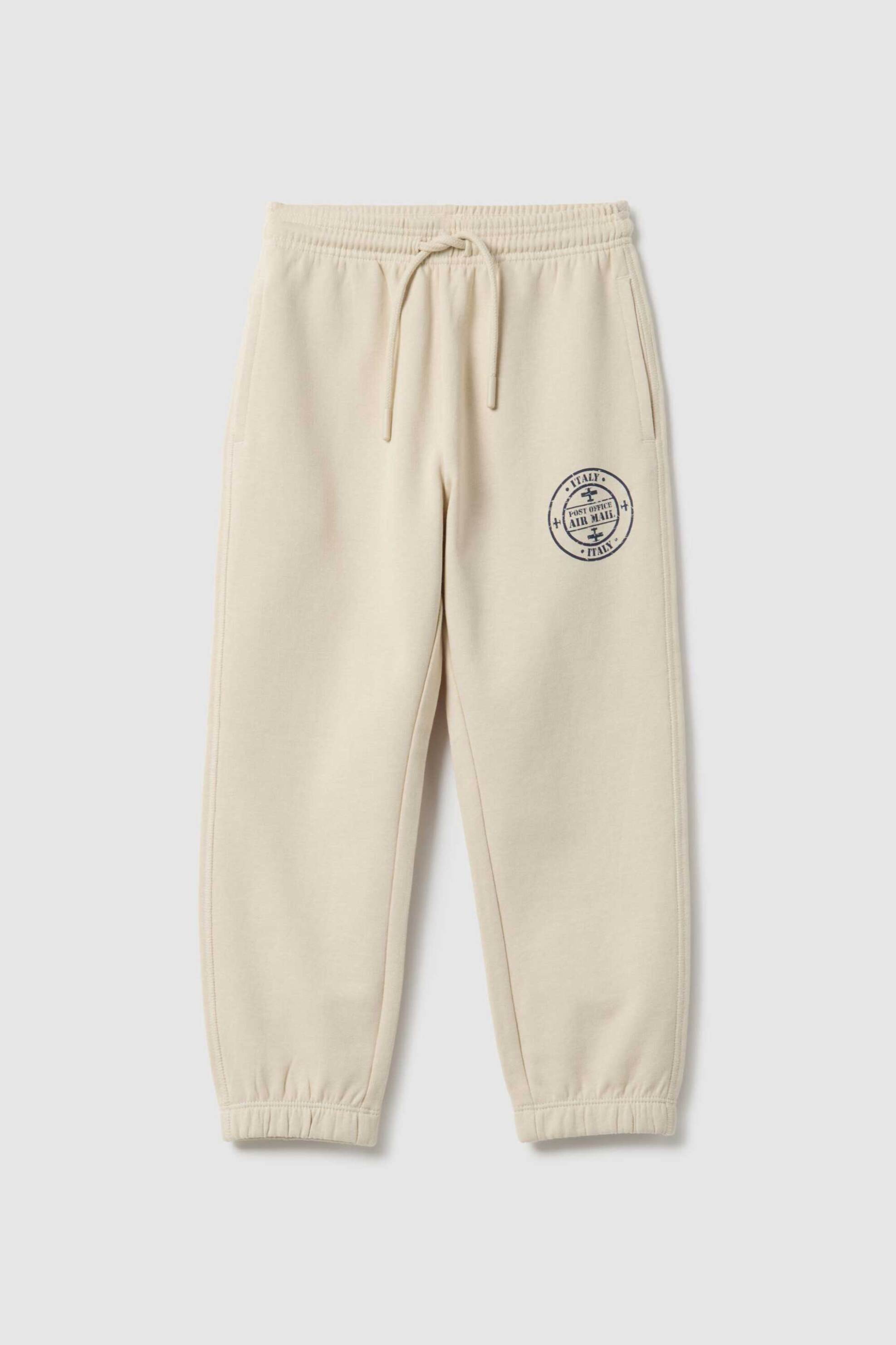 OVS παιδικό παντελόνι φόρμας με ελαστική μέση μονόχρωμο Regular Fit - 002518681 Εκρού