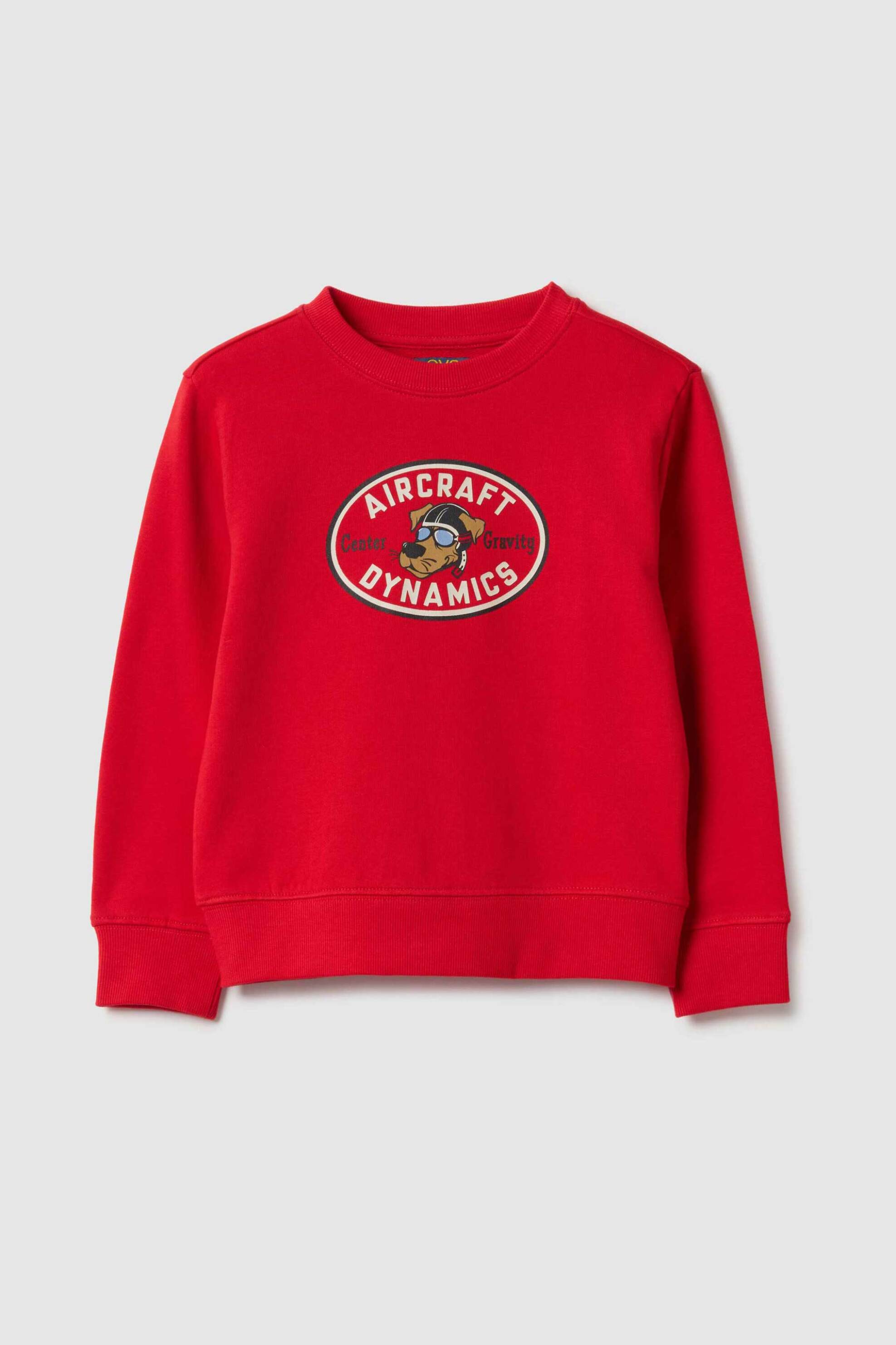 OVS παιδική μπλούζα φούτερ με print Regular Fit - 002518808 Κόκκινο