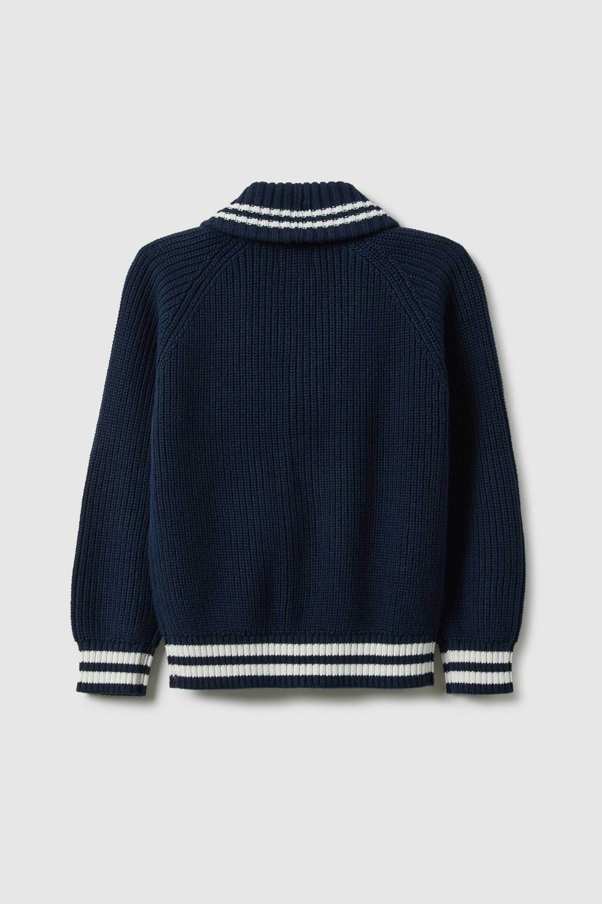 OVS παιδική πλεκτή ζακέτα με contrast ρίγες Regular Fit - 002519568 Μπλε Σκούρο φωτογραφία