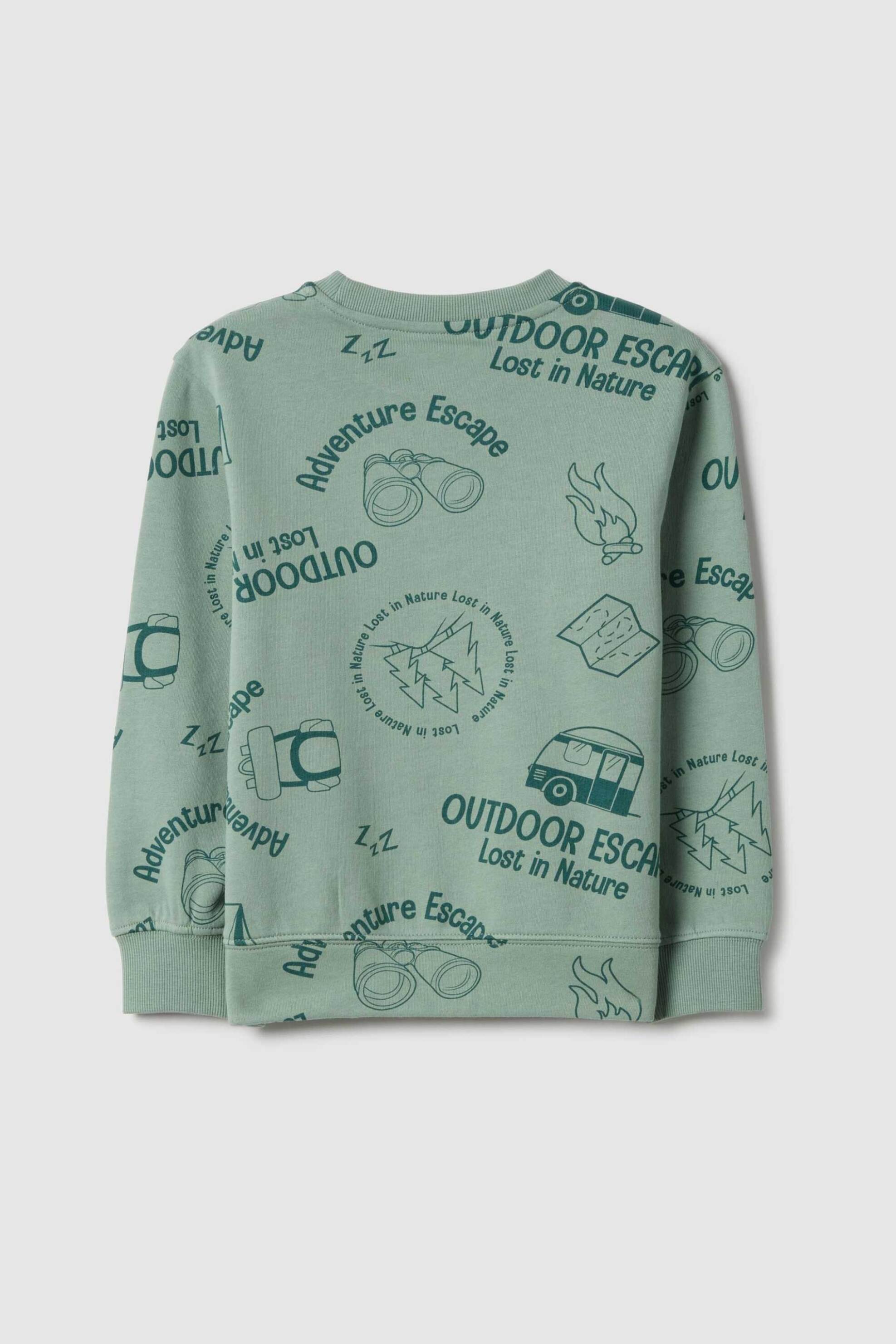 OVS παιδική μπλούζα φούτερ με all-over print "Outdoor Escape" Regular Fit - 002554791 Πράσινο φωτογραφία