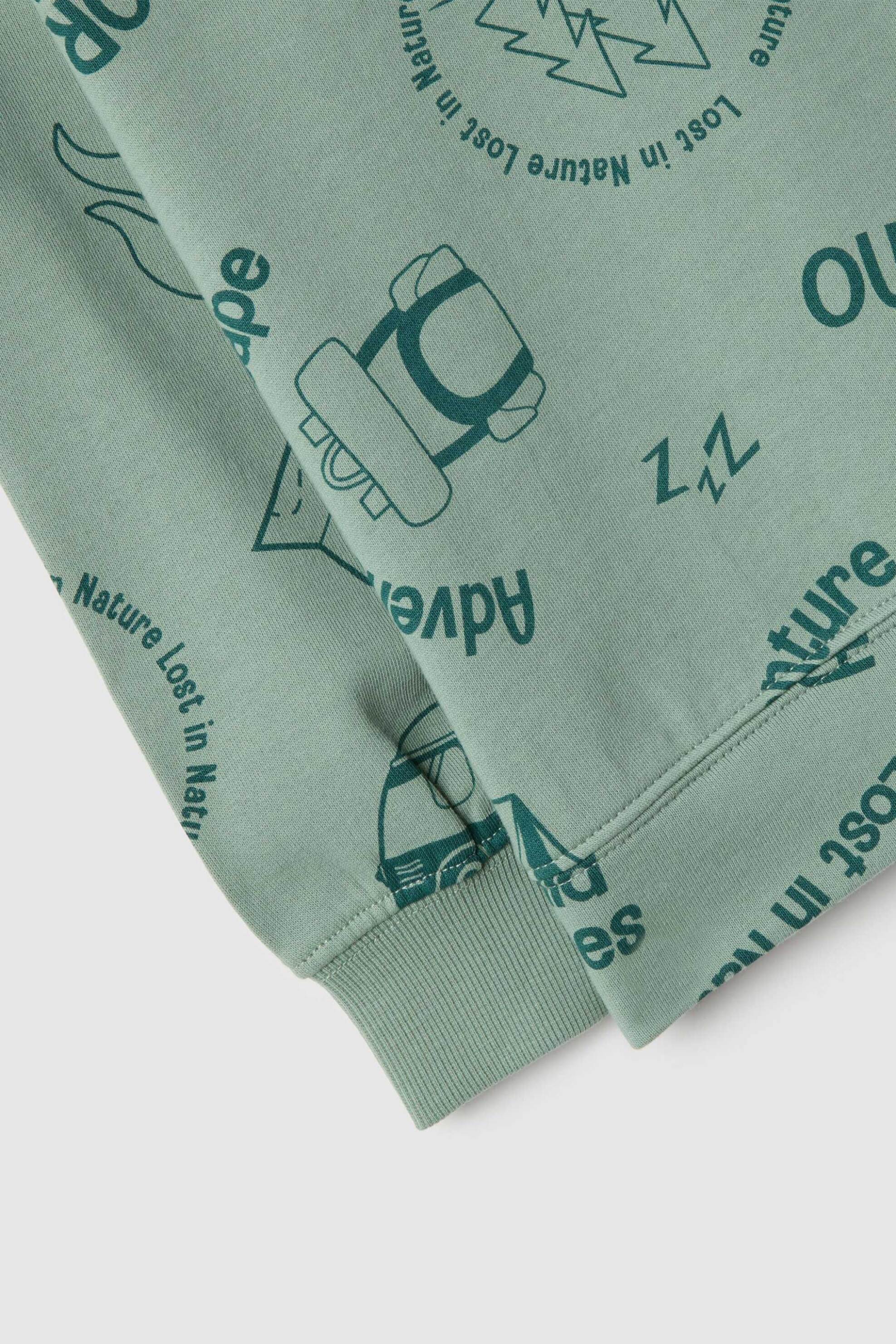 OVS παιδική μπλούζα φούτερ με all-over print "Outdoor Escape" Regular Fit - 002554791 Πράσινο φωτογραφία