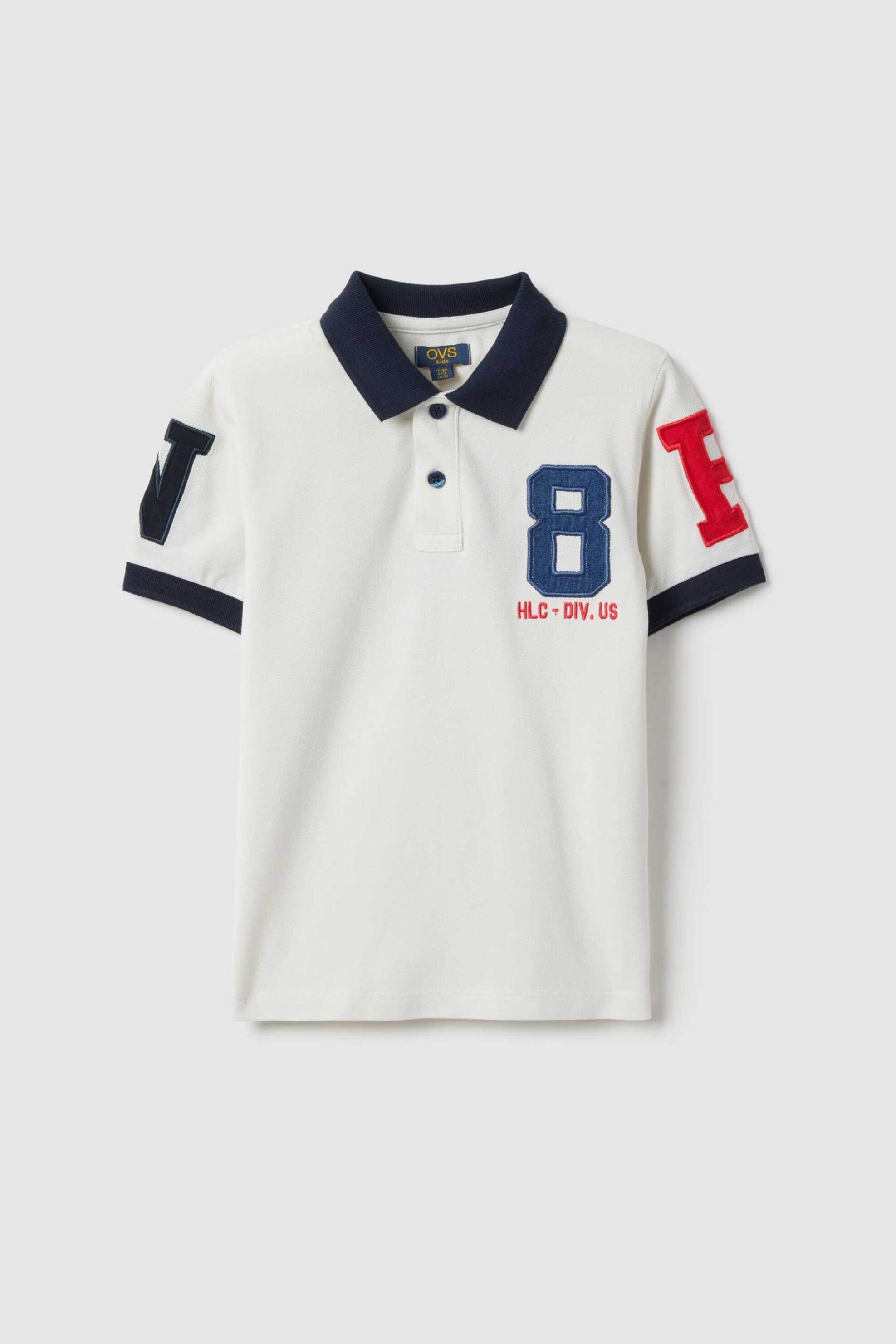 OVS παιδική μπλούζα πόλο Regular Fit - 002519646 Λευκό