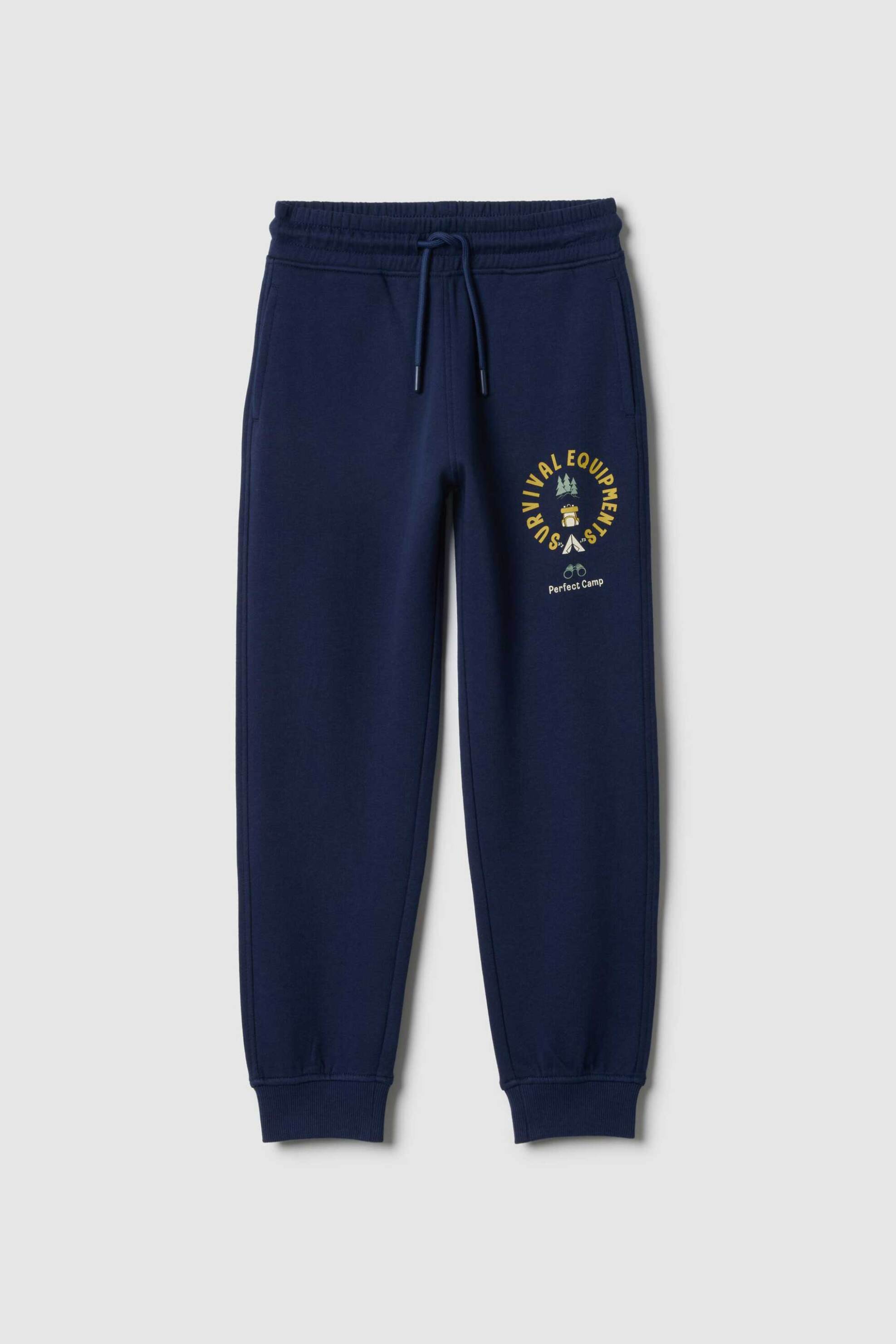 OVS παιδικό παντελόνι φόρμας με ελαστική μέση μονόχρωμο Regular Fit - 002554889 Μπλε