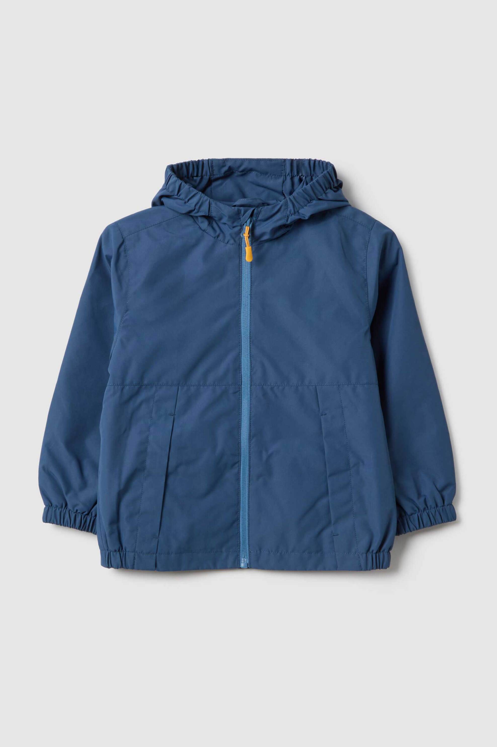 OVS παιδικό μπουφάν μονόχρωμο με κουκούλα Regular Fit - 002516781 Μπλε