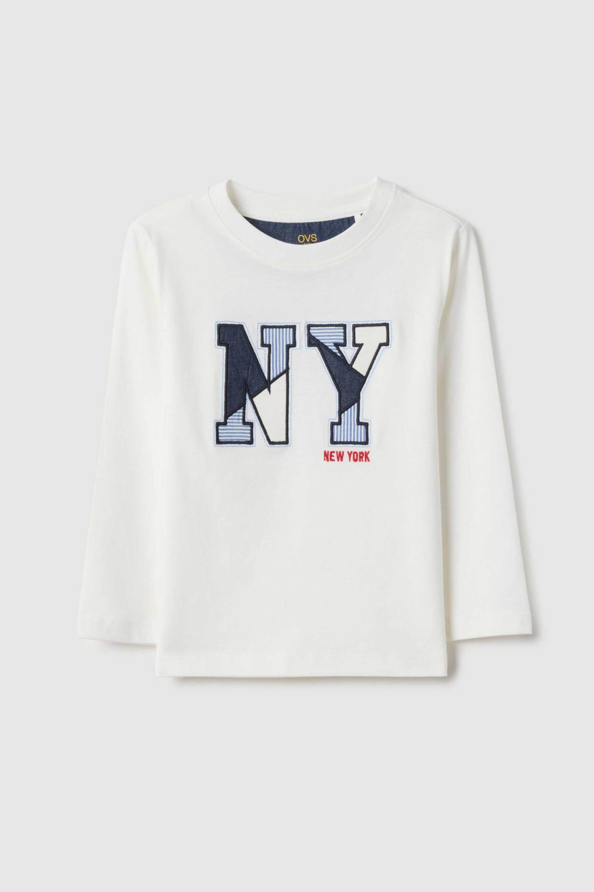 OVS παιδική μπλούζα με print Regular Fit - 002519544 Λευκό