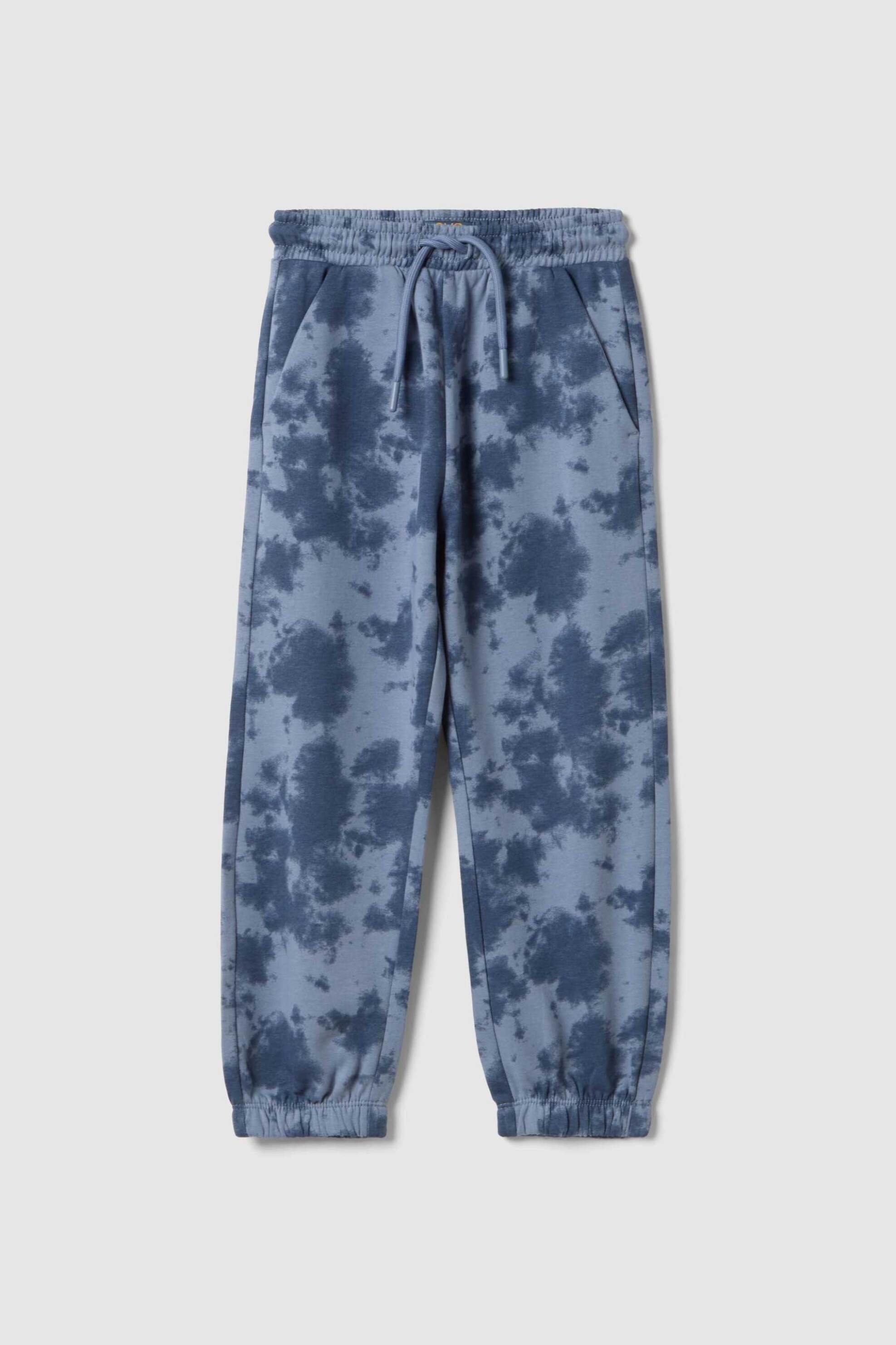 OVS παιδικό παντελόνι φόρμας με ελαστική μέση και tie-dye print Regular Fit - 002573757 Μπλε