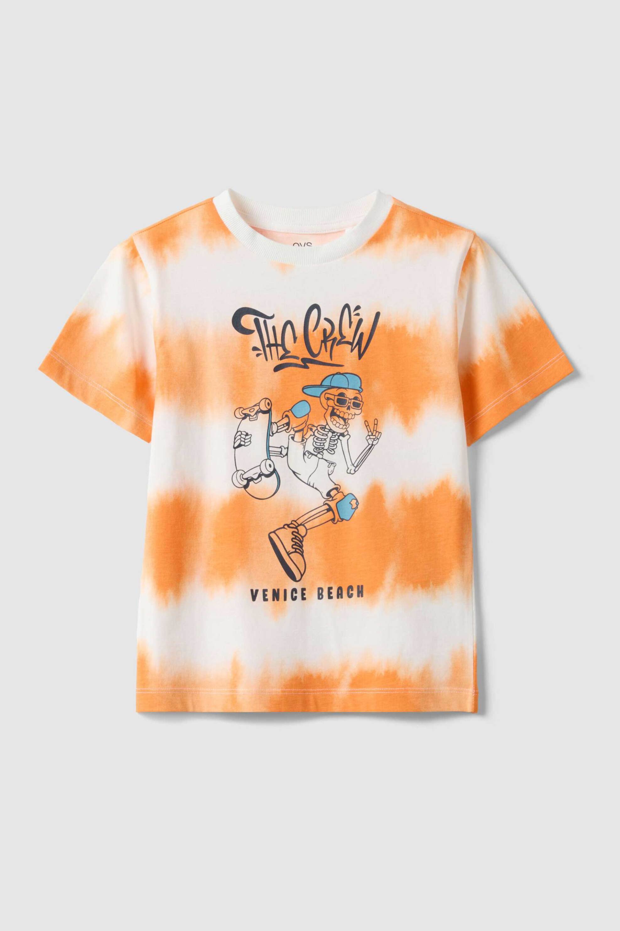 OVS παιδικό T-shirt με σχέδιο και tie-dye print Regular Fit - 002577223 Πορτοκαλί