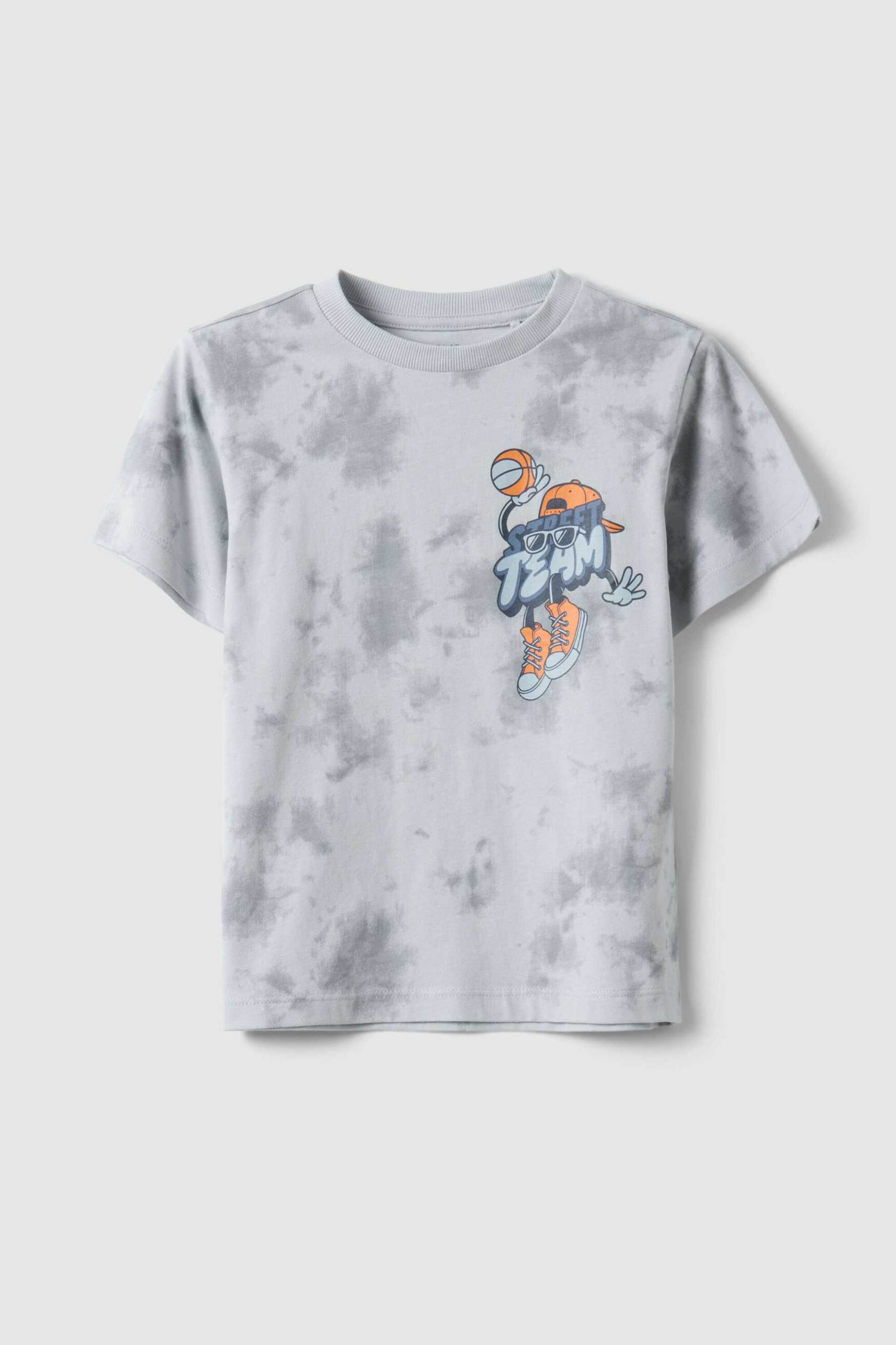 OVS παιδικό T-shirt με σχέδιο και tie-dye print Regular Fit - 002577237 Γκρι