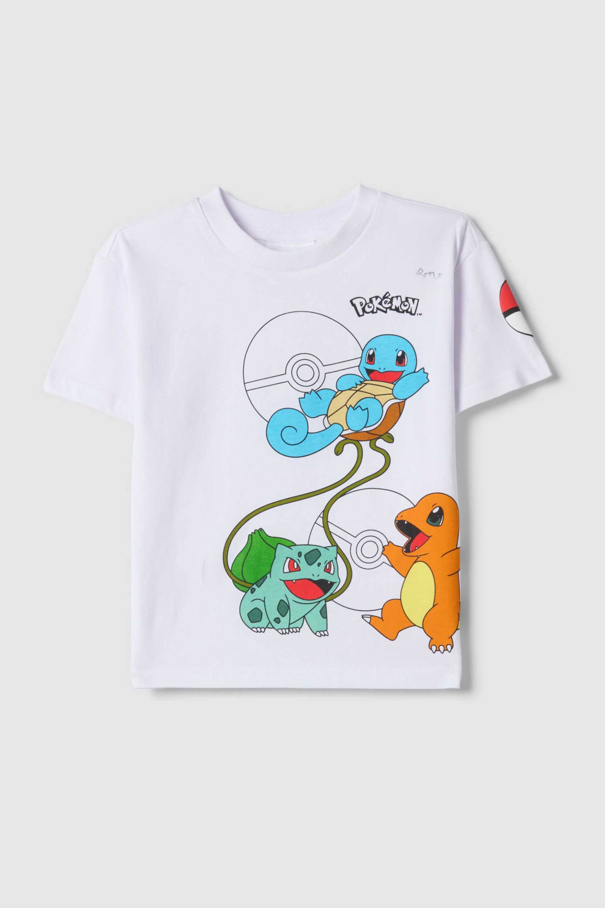 OVS παιδικό T-shirt με print "Pokemon" Regular Fit - 002563200 Λευκό