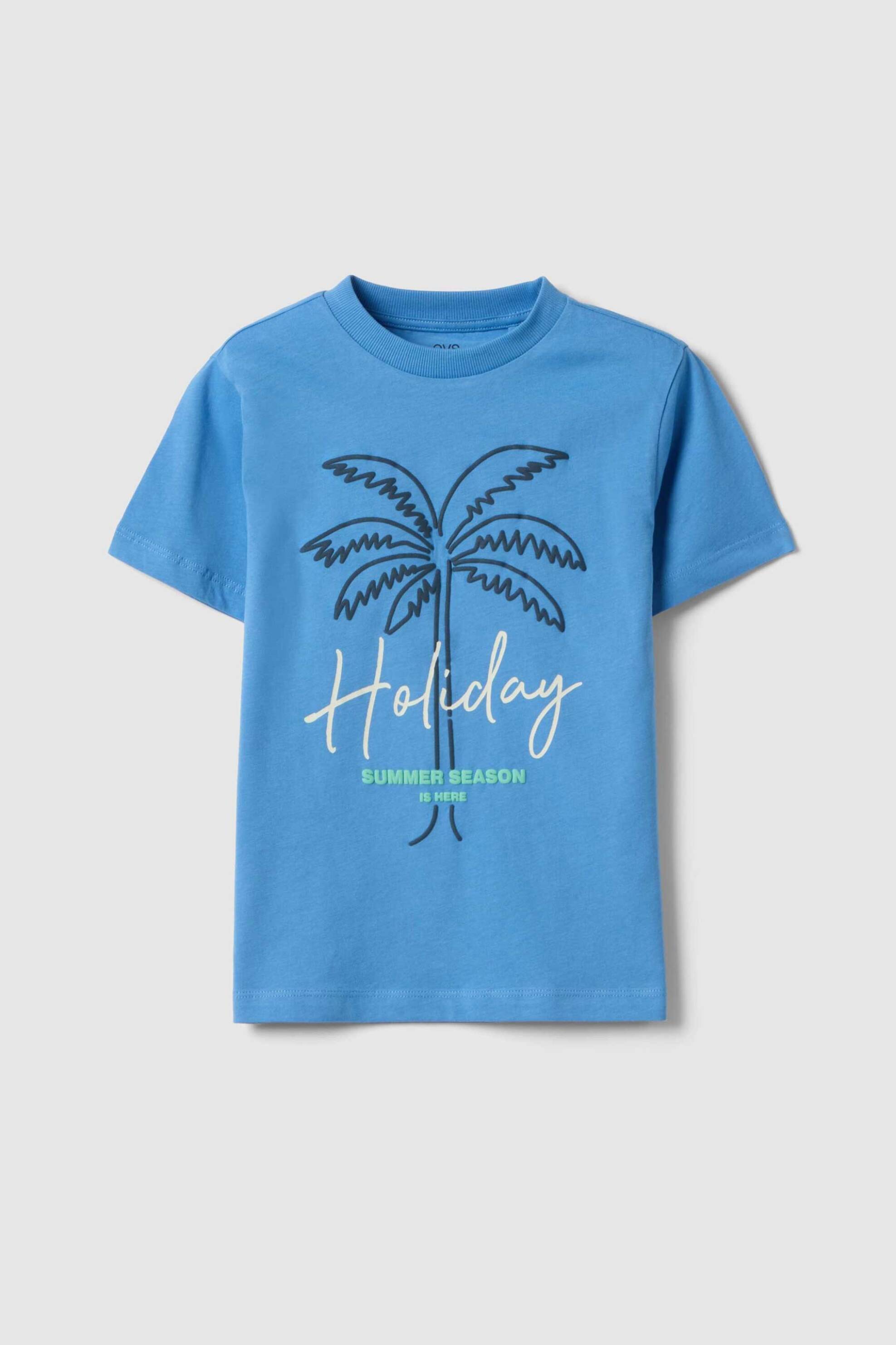 OVS παιδικό T-shirt με print Regular Fit - 002613882 Μπλε