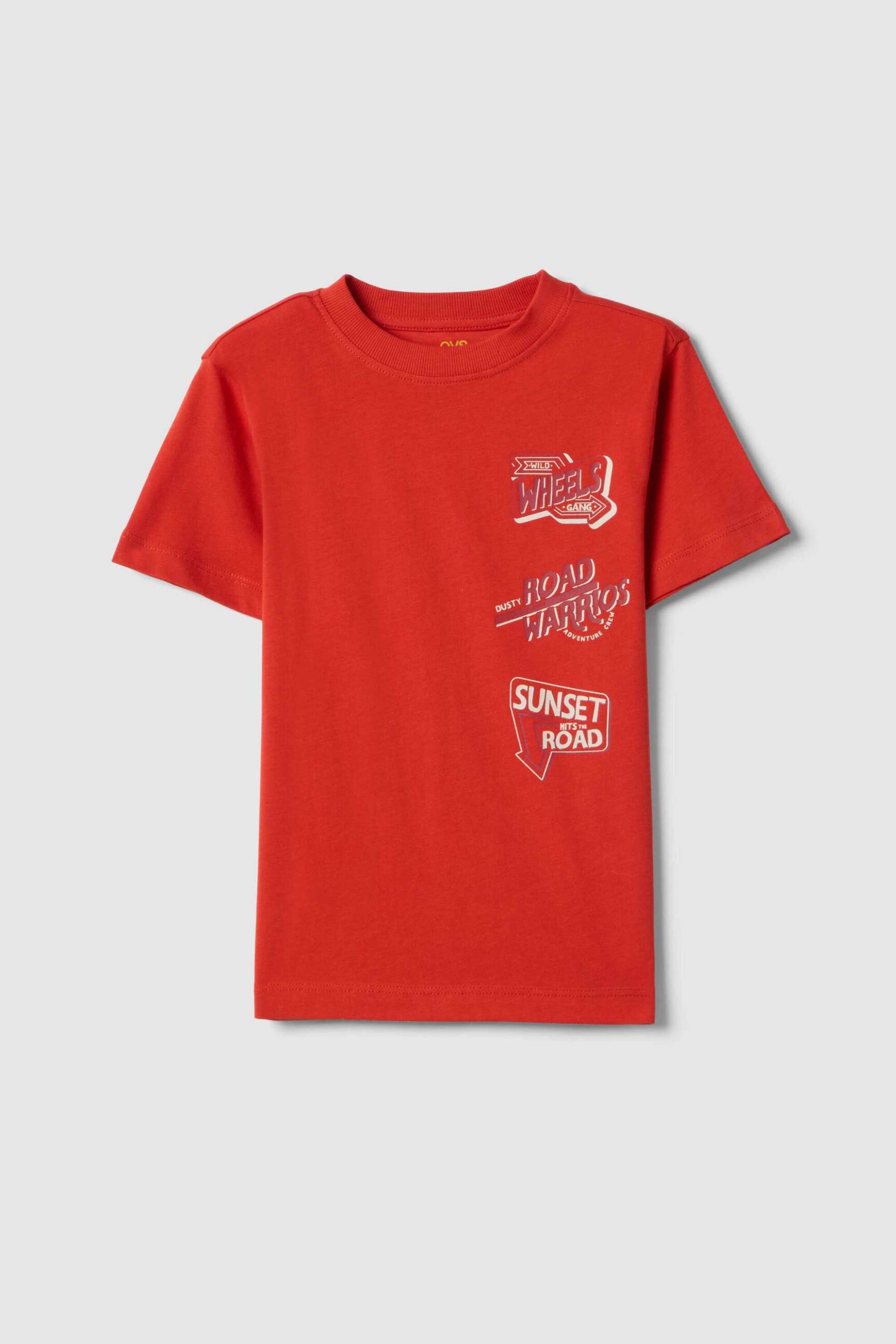 OVS παιδικό T-shirt με print Regular Fit - 002654315 Κόκκινο