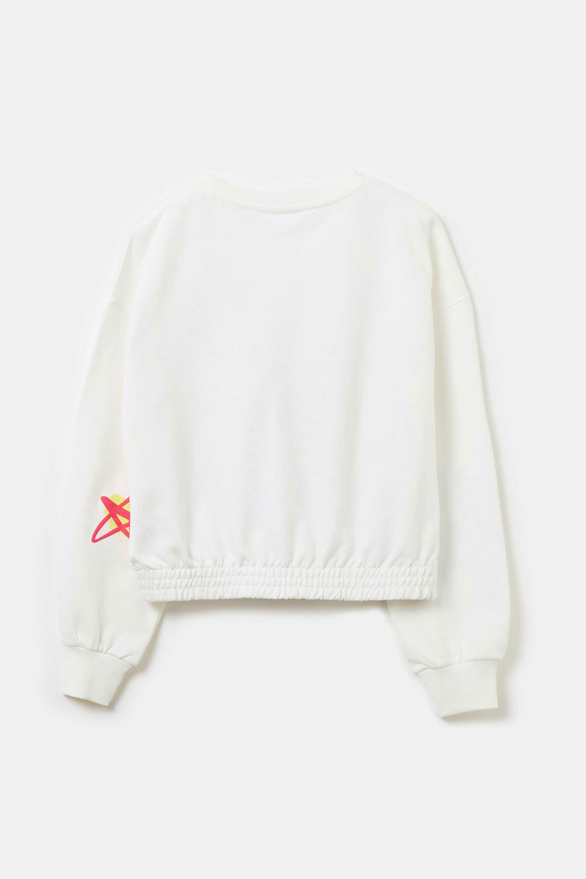 OVS παιδικό βαμβακερό φούτερ με print "Mickey Mouse", graffiti και lettering - 002071643 Λευκό φωτογραφία