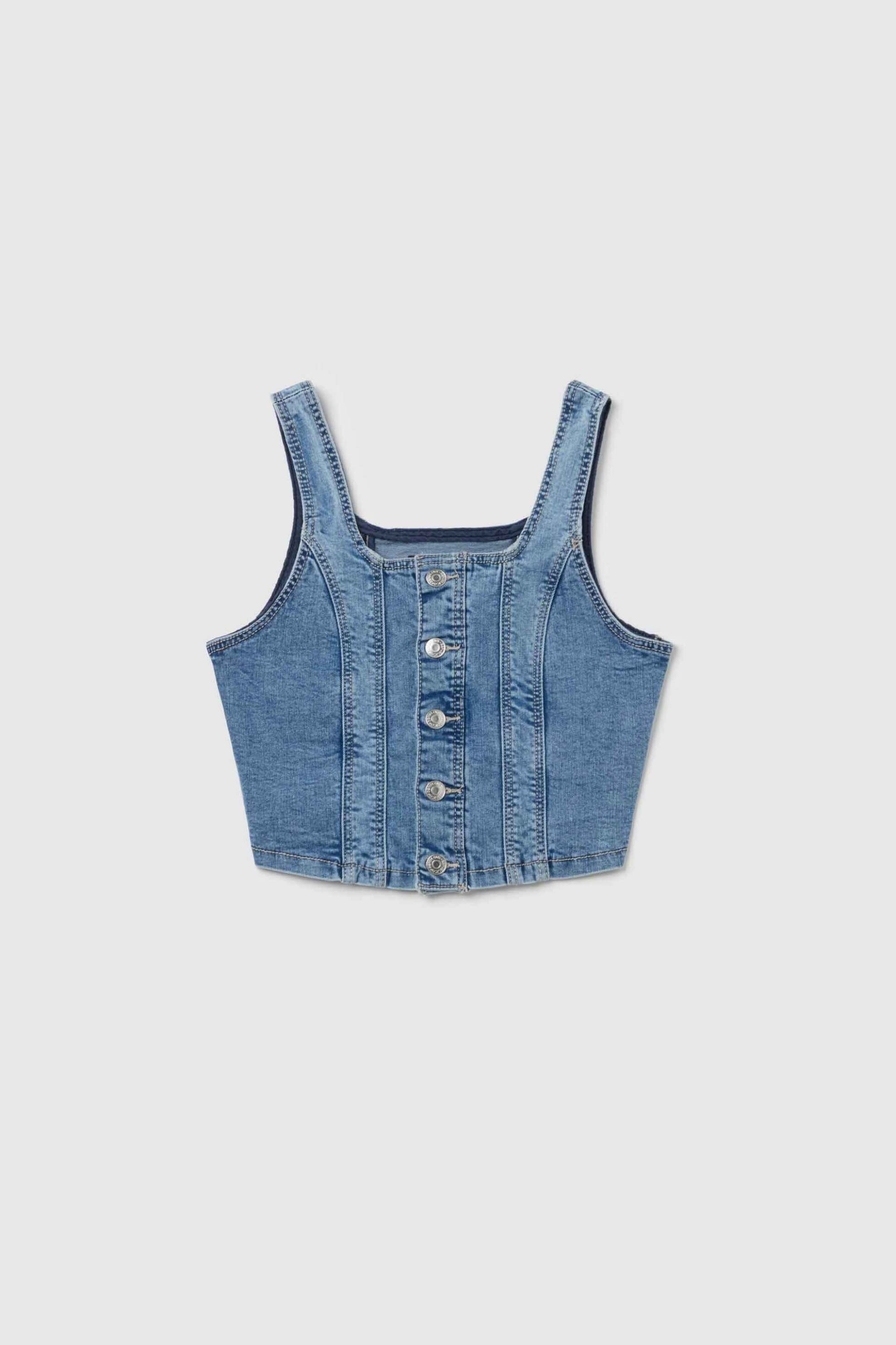 OVS παιδικό denim αμάνικο τοπ Slim Fit - 002191252 Denim Blue