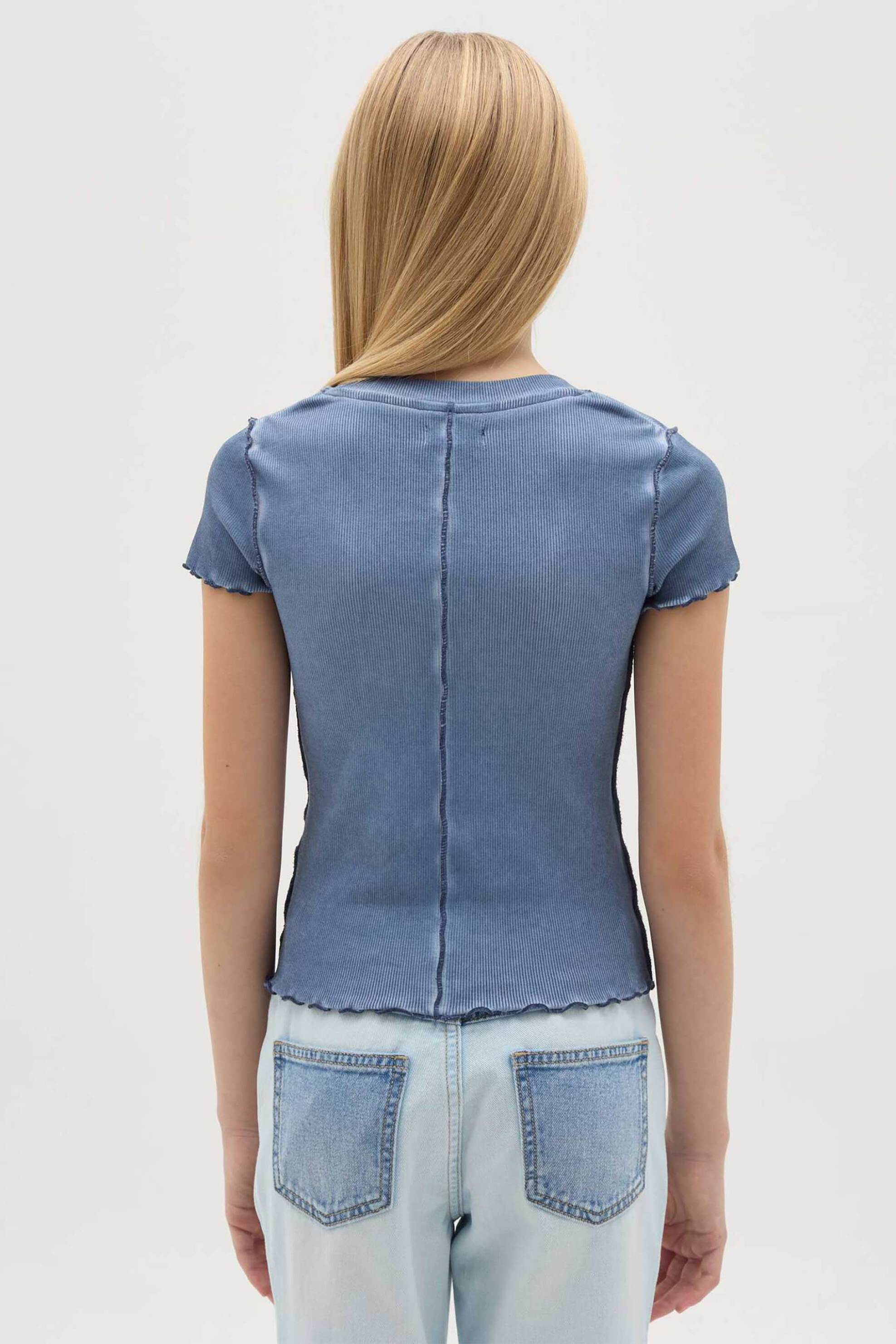 OVS παιδικό T-shirt acid-wash effect Regular Fit - 002191257 Μπλε φωτογραφία