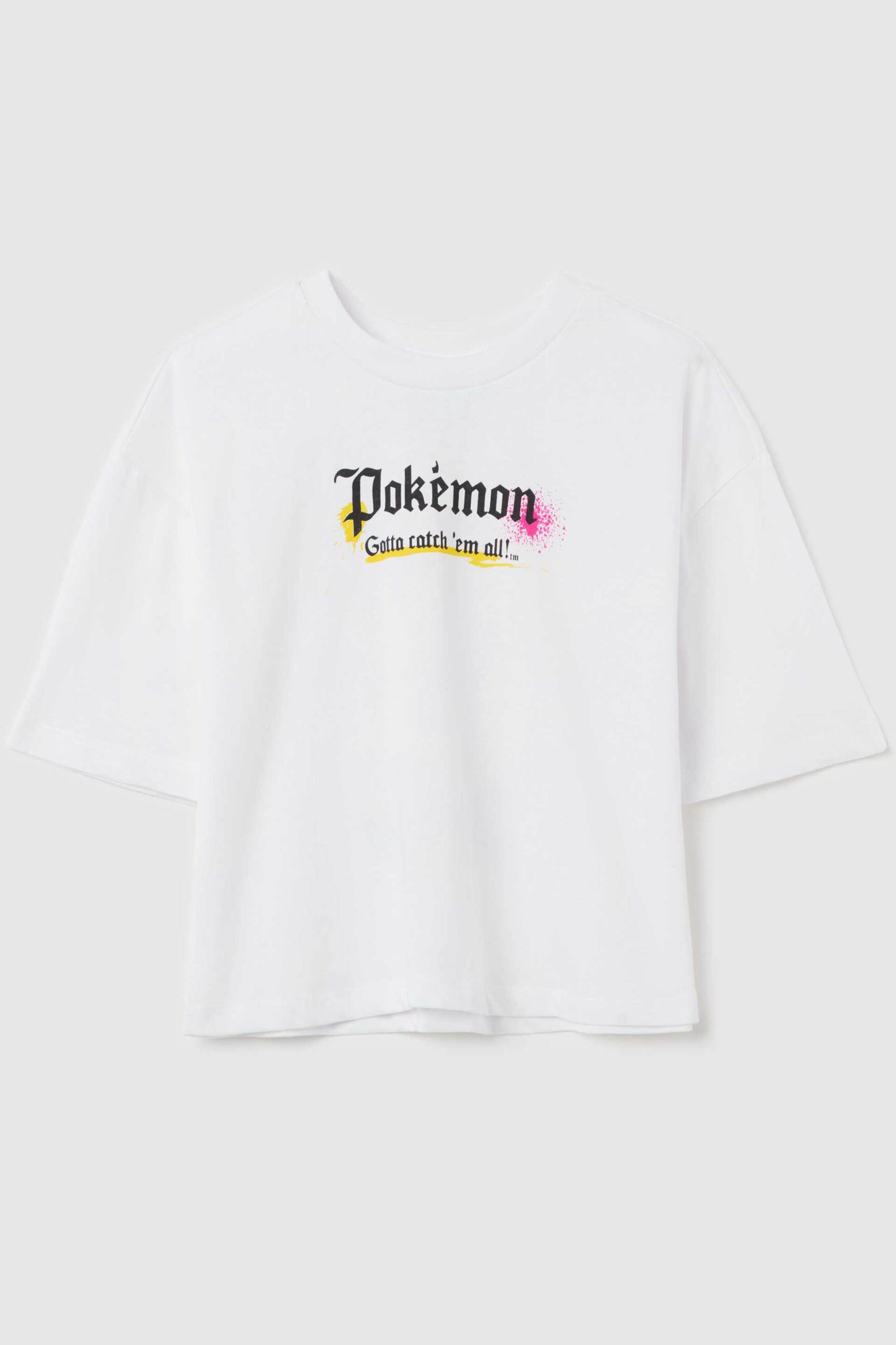 OVS παιδικό T-shirt με print Regular Fit - 002194632 Λευκό