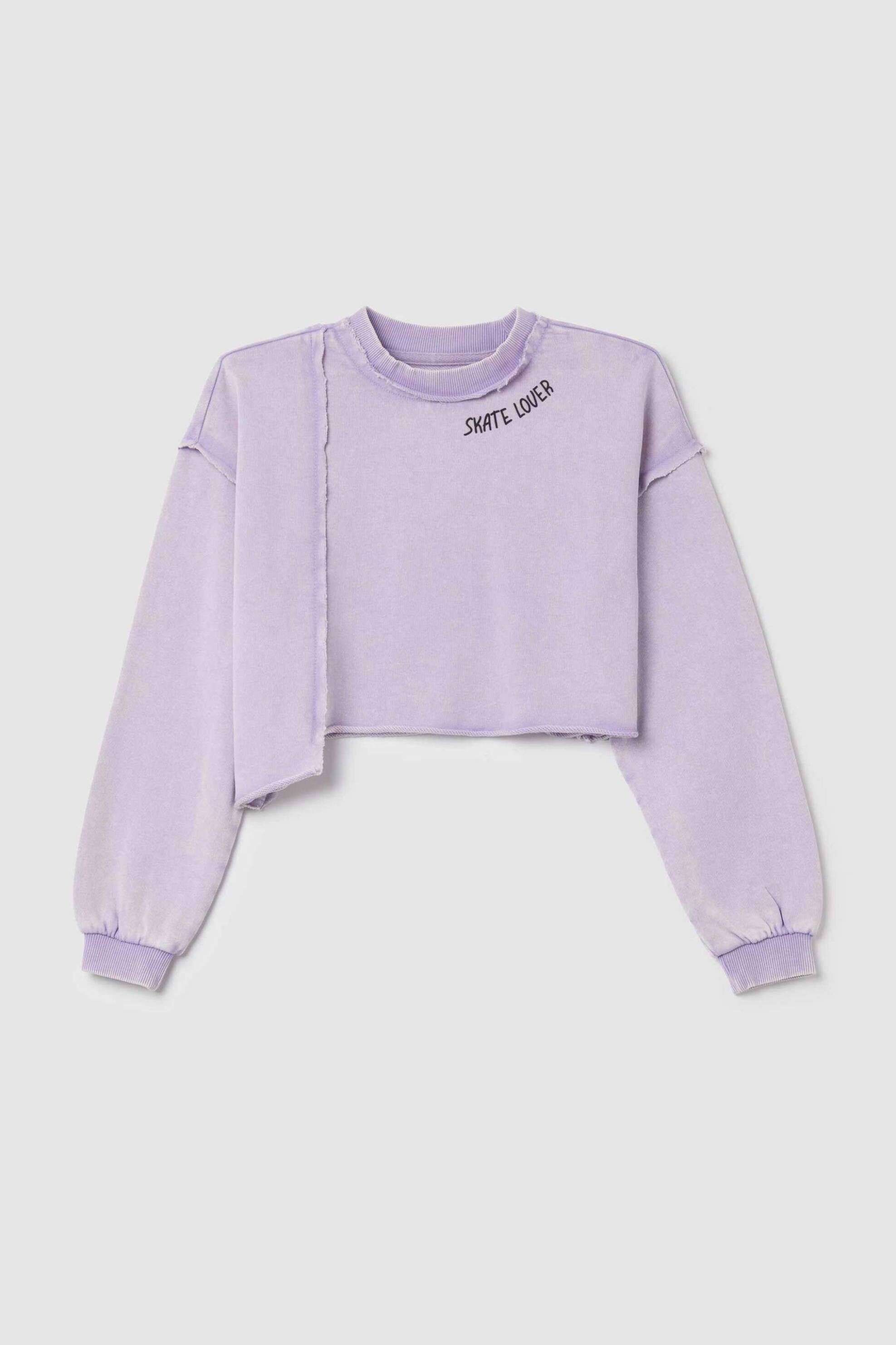 OVS KIDS OVS παιδική μπλούζα φούτερ cropped skate lover print Relaxed Fit - 002263067 Λιλά