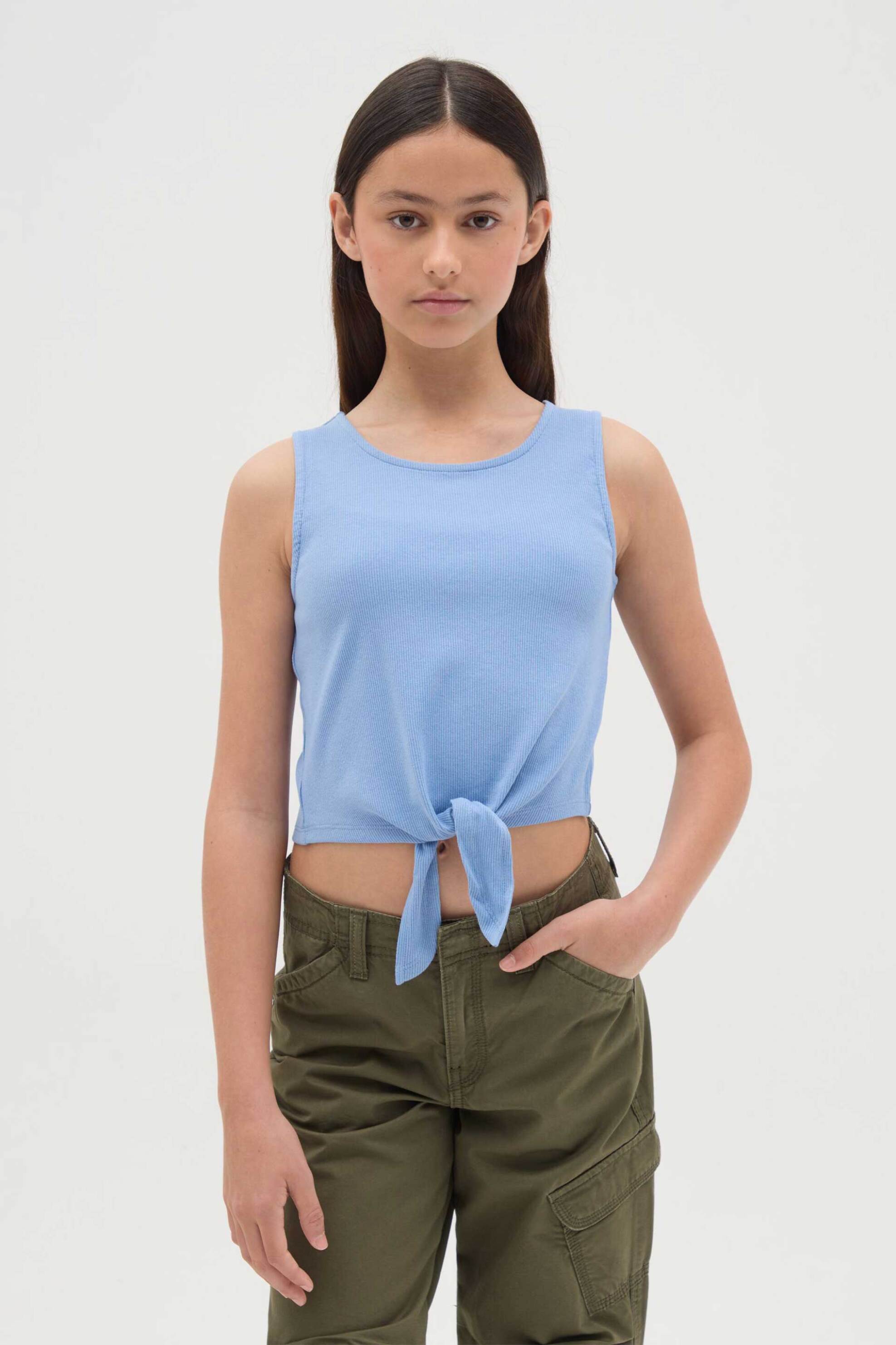 OVS παιδικό αμάνικο τοπ μονόχρωμο Slim Fit - 002362668 Γαλάζιο
