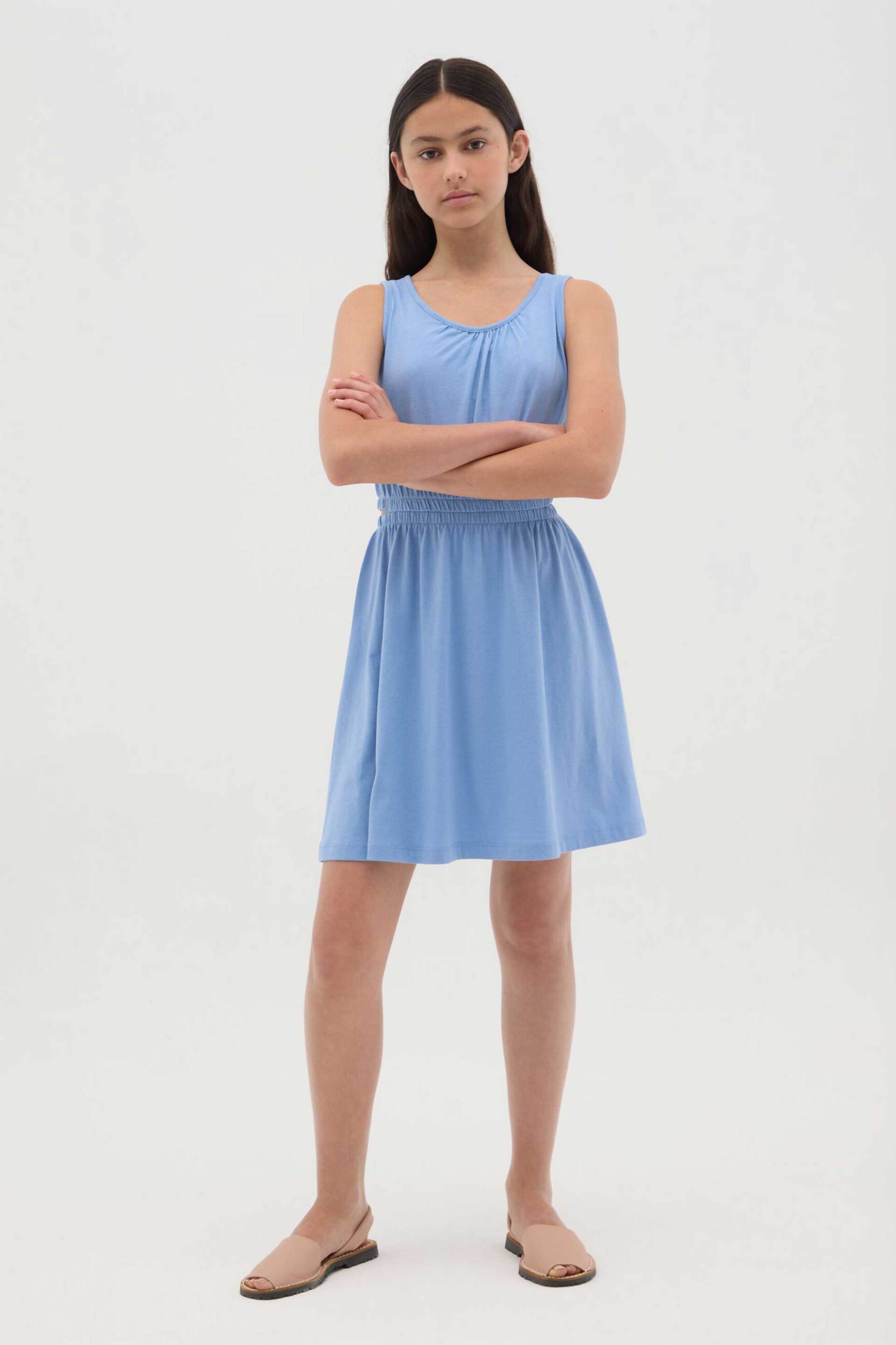 OVS παιδικό mini φόρεμα αμάνικο με cut out Regular Fit - 002362433 Γαλάζιο