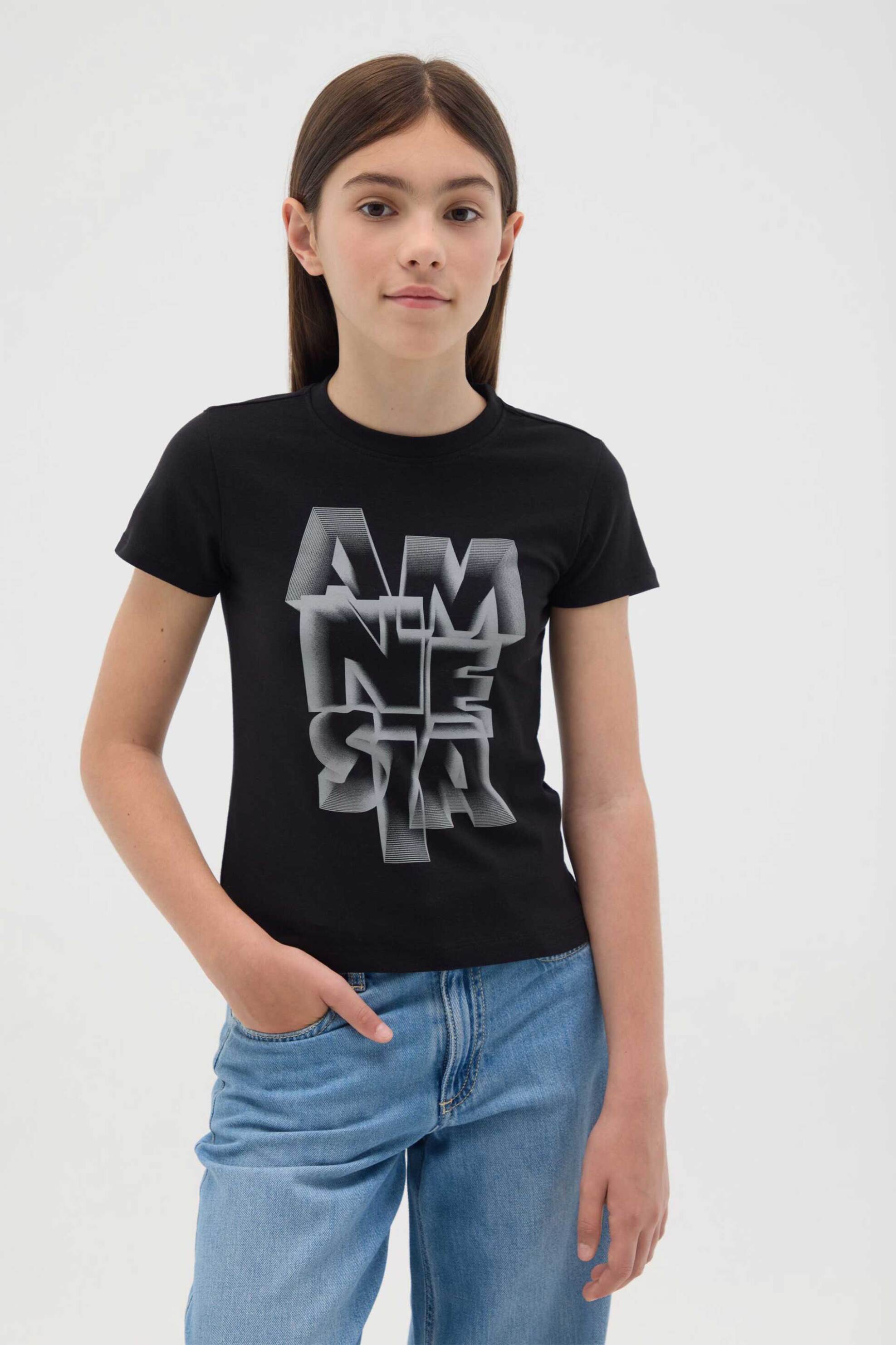 OVS παιδικό T-shirt με print Regular Fit - 002272650 Μαύρο
