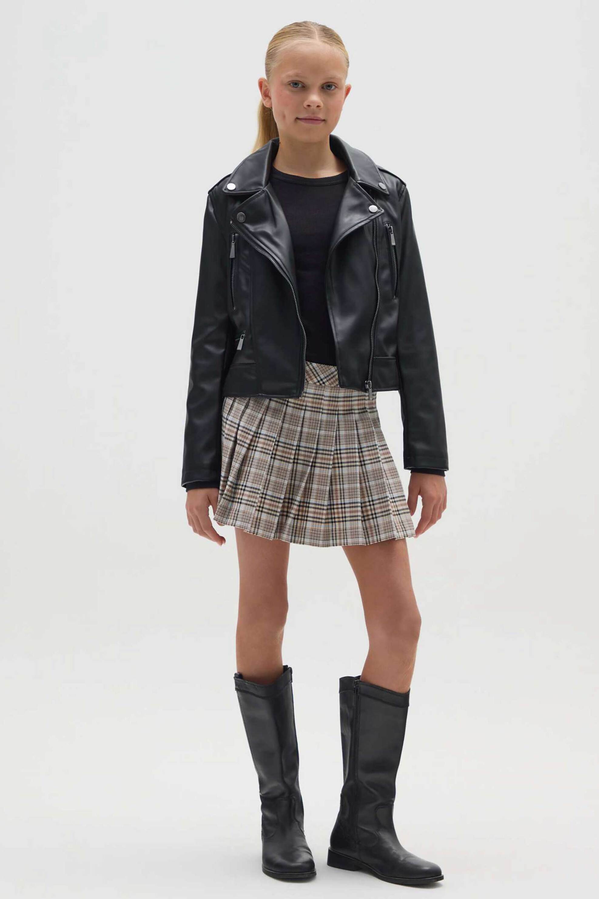 OVS παιδική φούστα με πιέτες και καρό σχέδιο - 002473901 Μπεζ