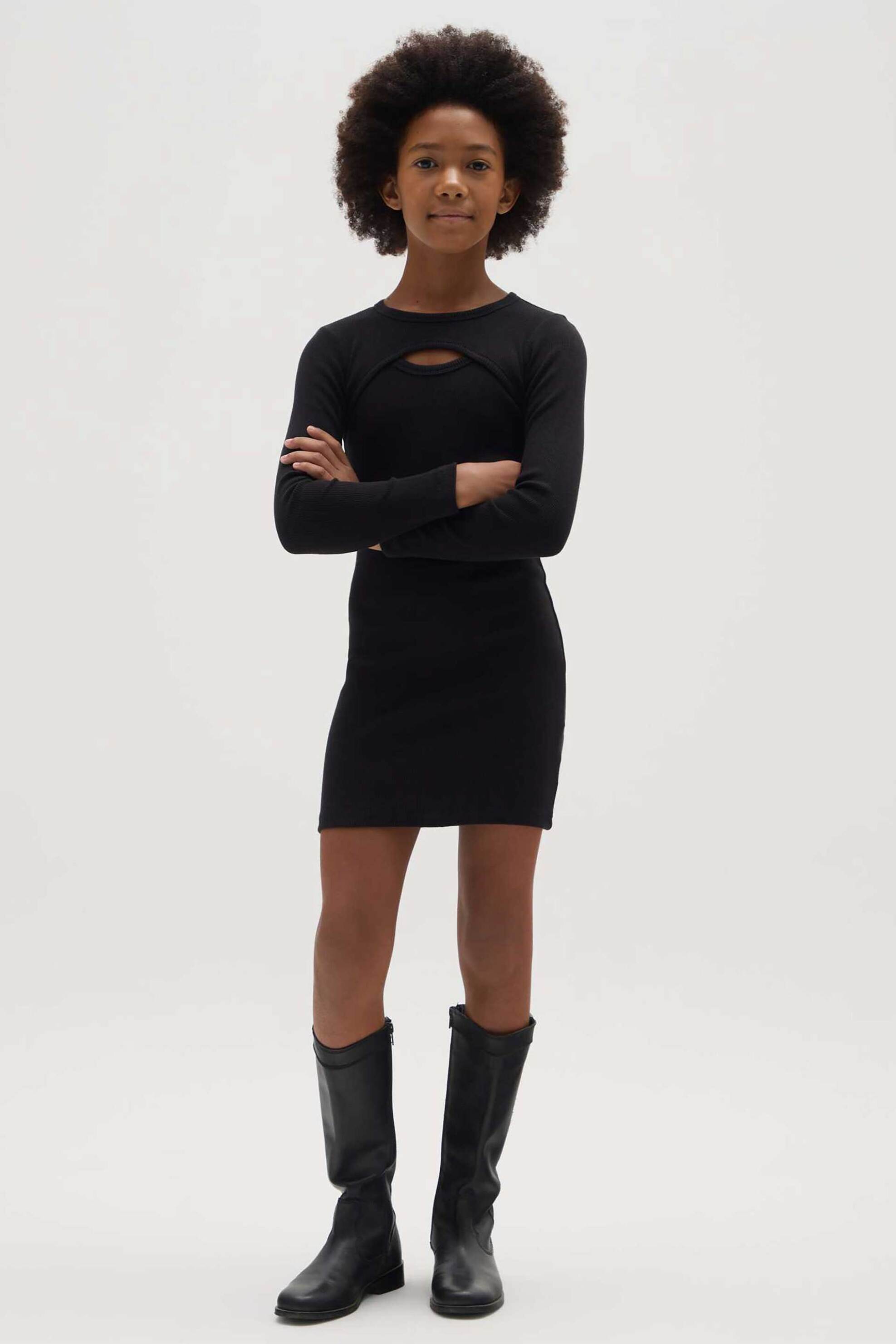 OVS παιδικό mini φόρεμα με cut out Regular Fit - 002468099 Μαύρο