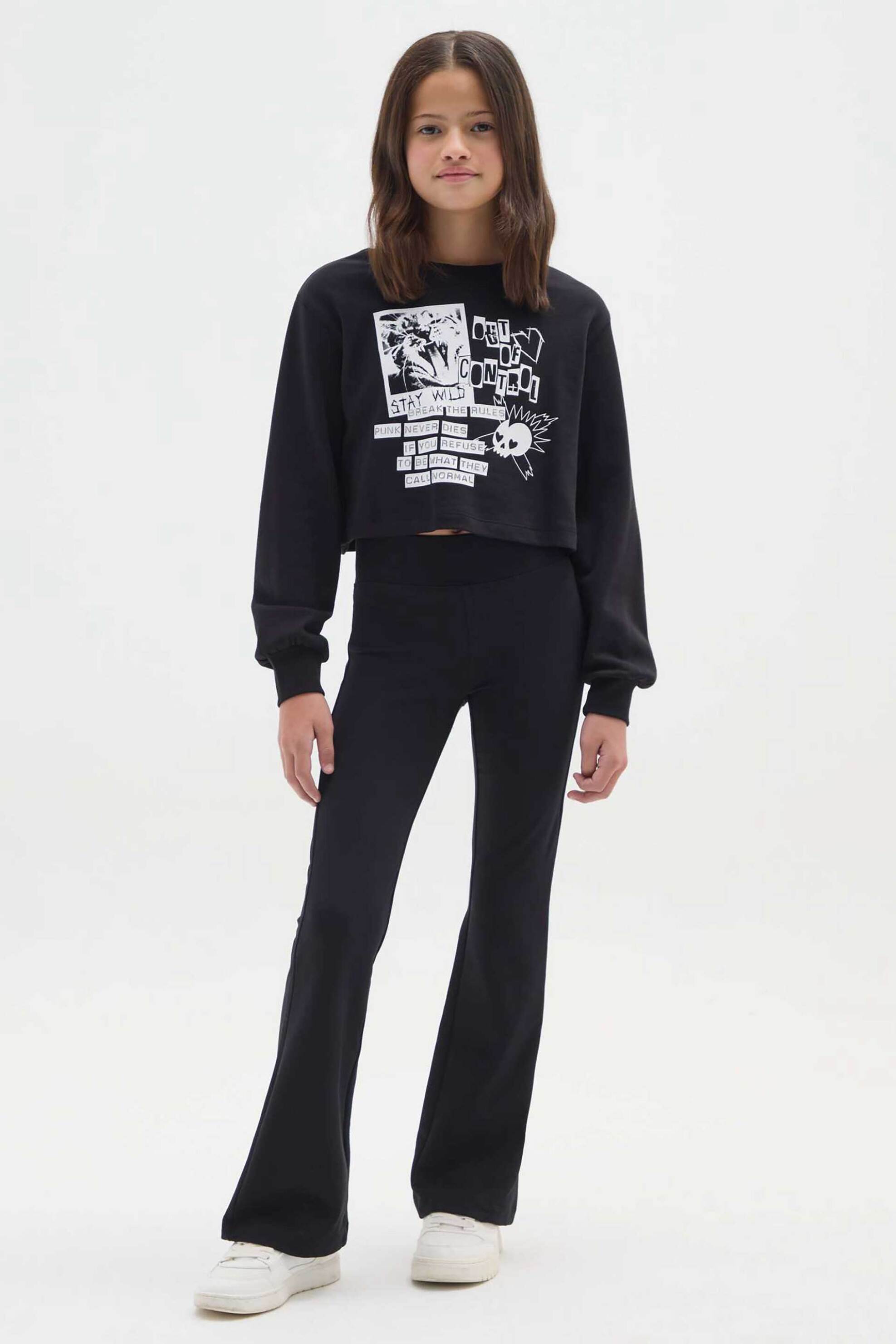 OVS παιδικό κολάν μονόχρωμο Flared Fit - 002468009 Μαύρο