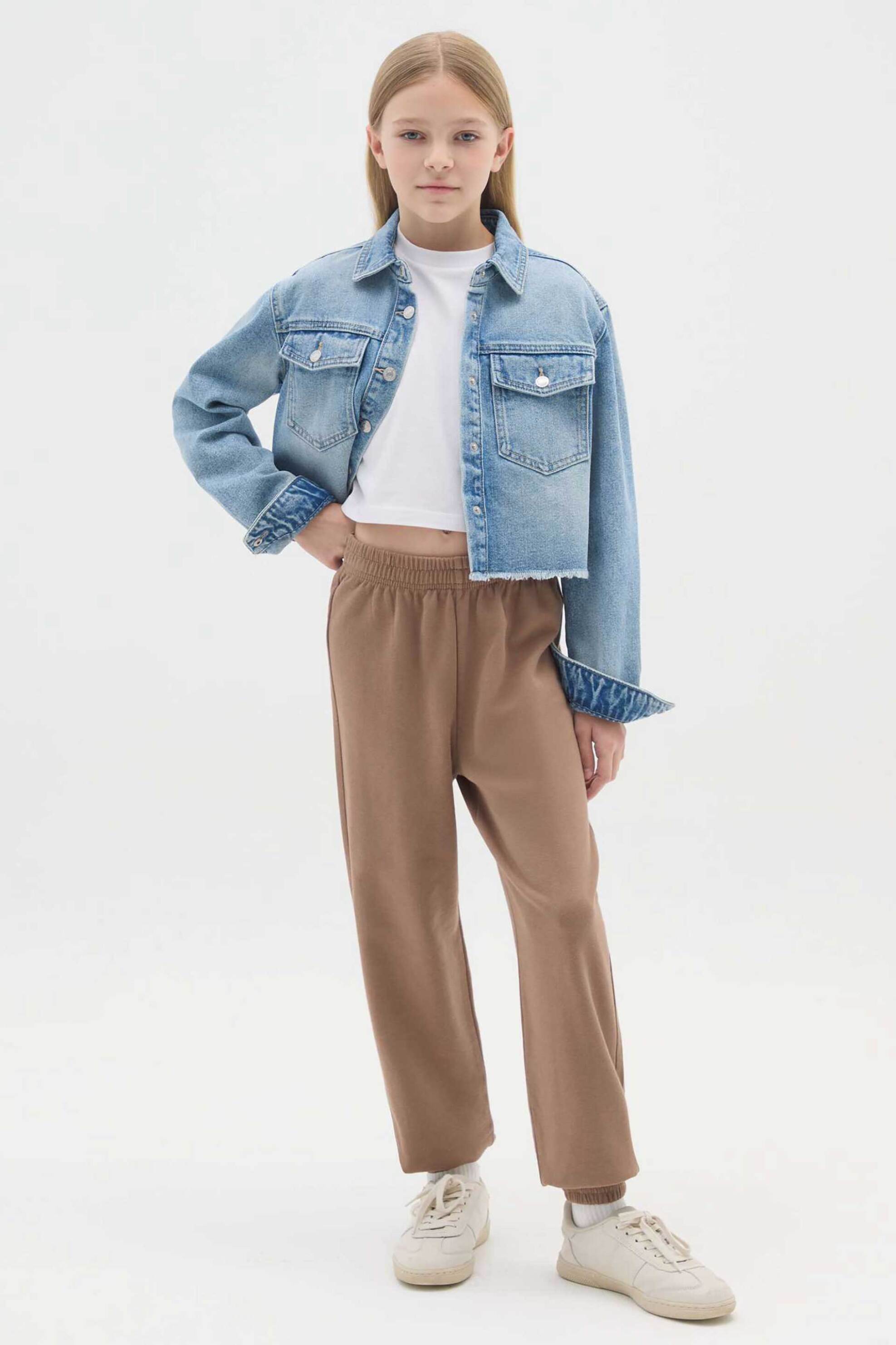 OVS παιδικό παντελόνι φόρμας με print και ελαστική μέση Regular Fit - 002467994 Καφέ