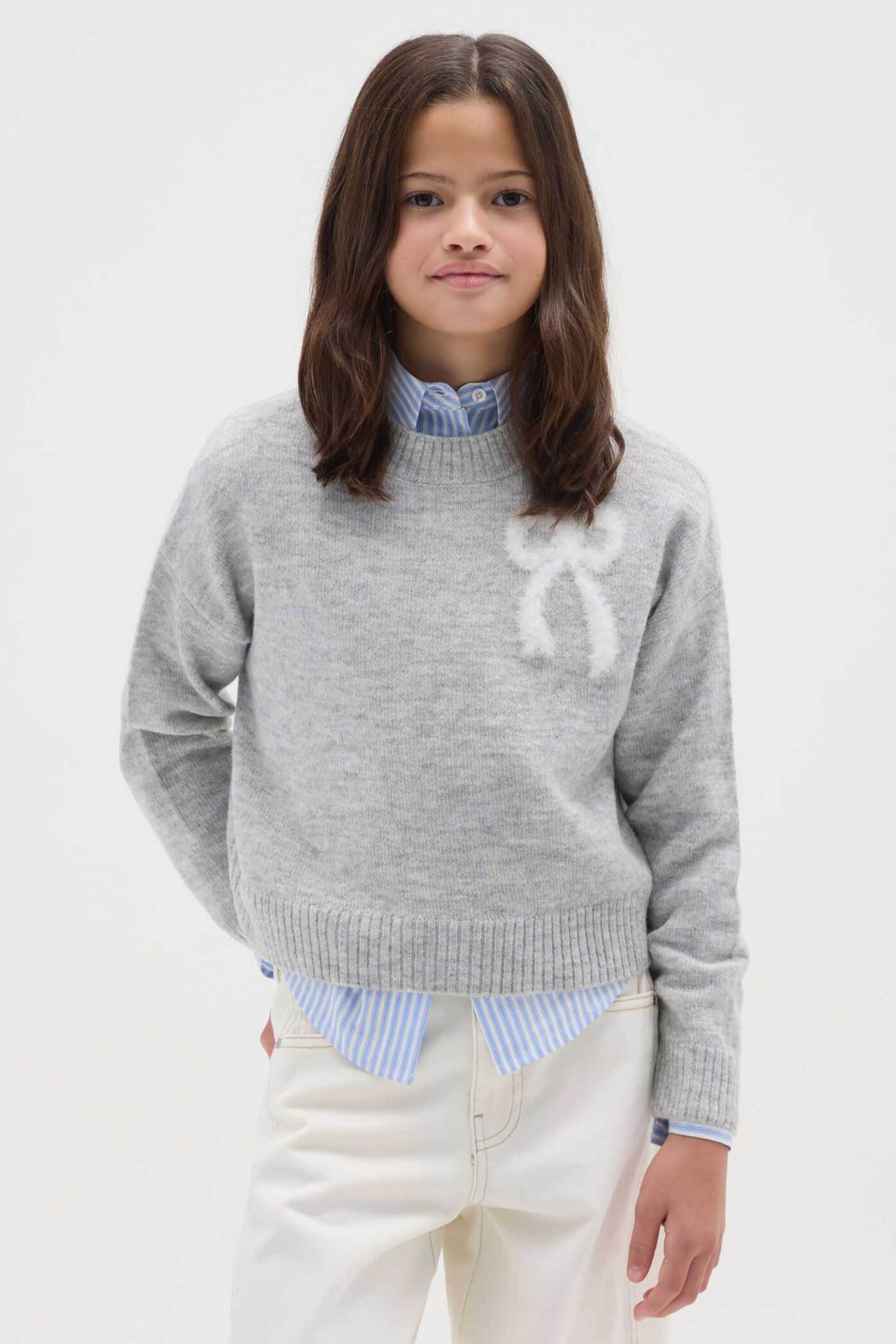 OVS παιδικό πουλόβερ με print Regular Fit - 002467939 Γκρι