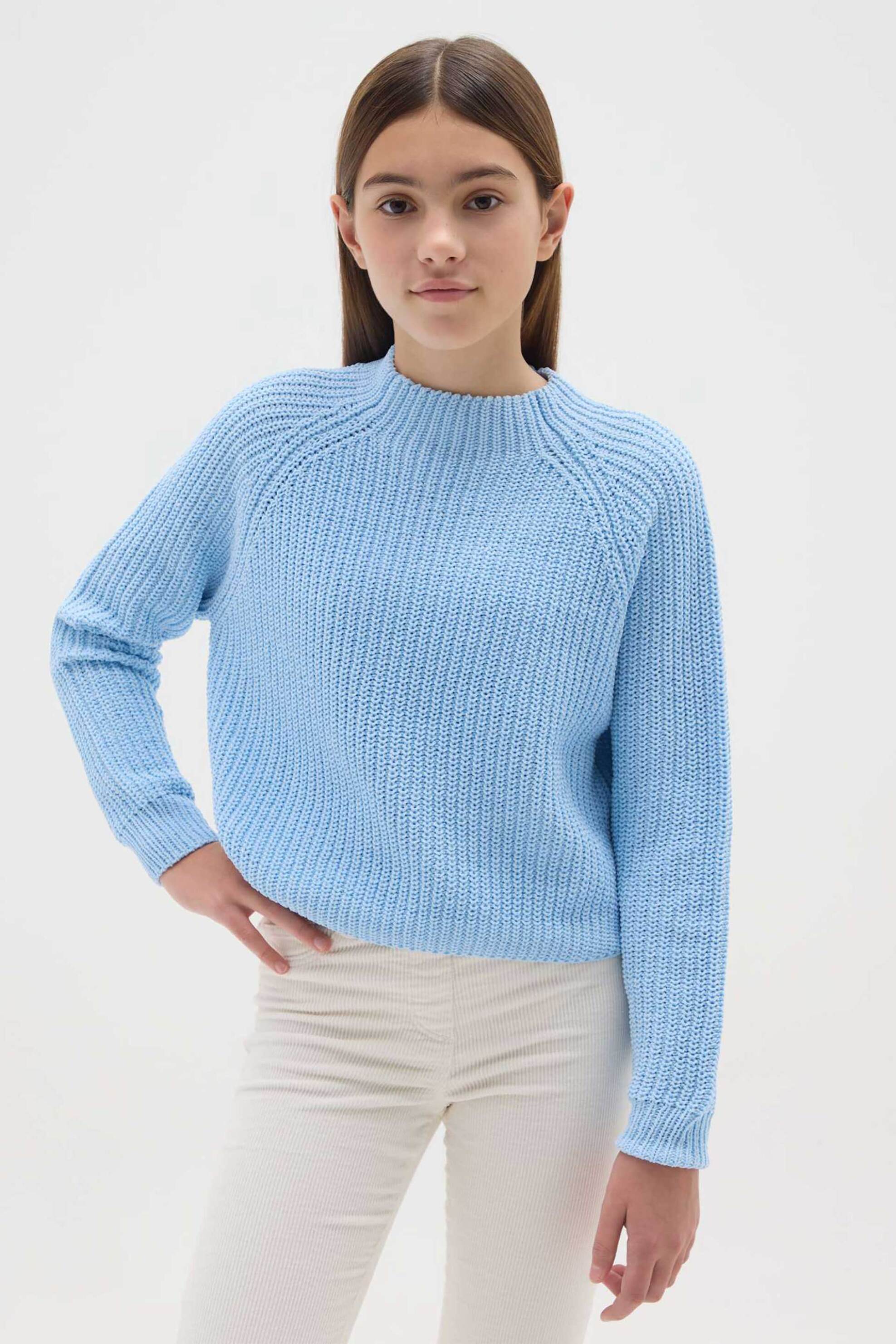 OVS παιδικό πουλόβερ μονόχρωμο - 002474055 Γαλάζιο