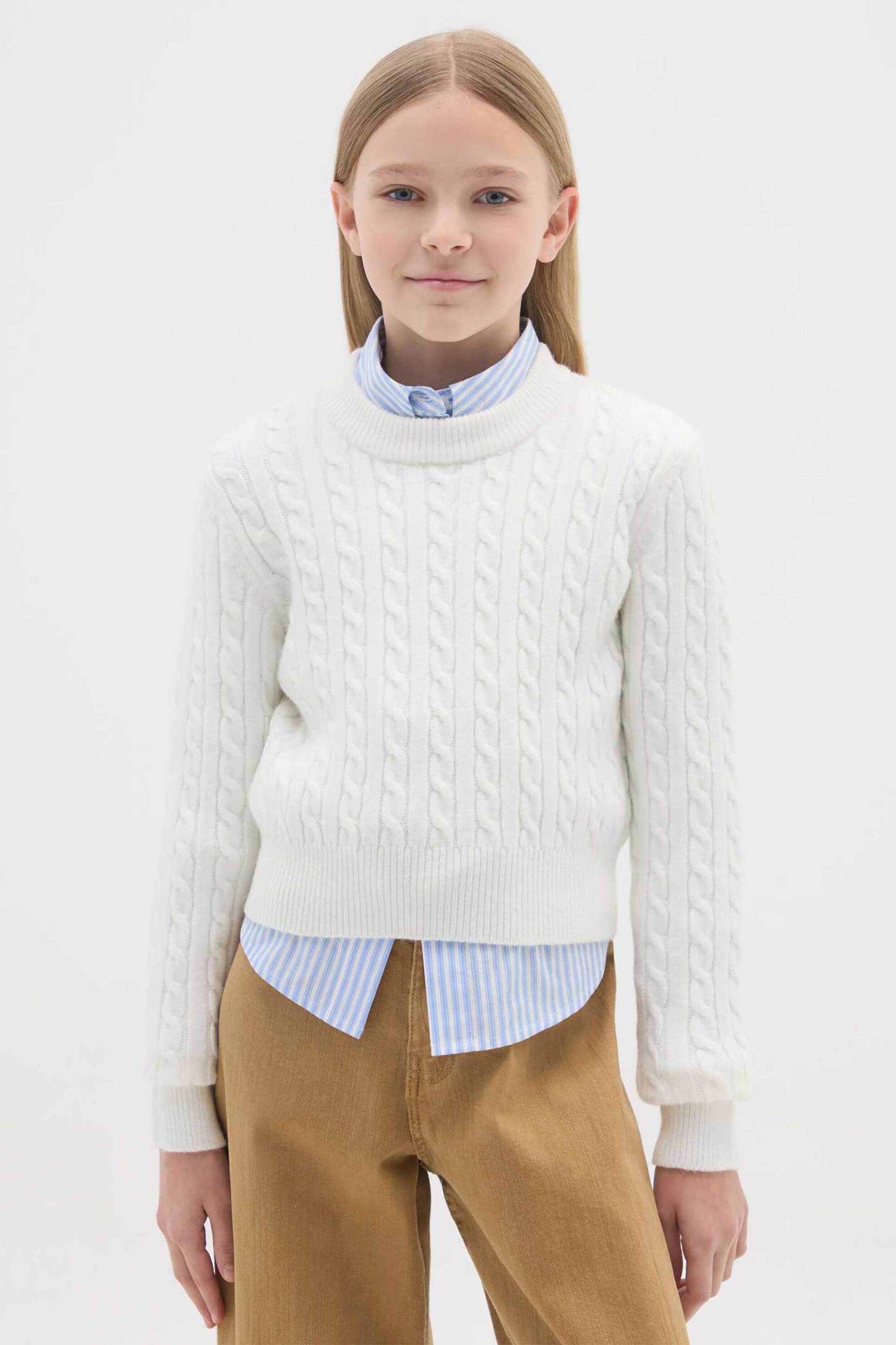 OVS παιδικό πουλόβερ μονόχρωμο - 002474070 Λευκό