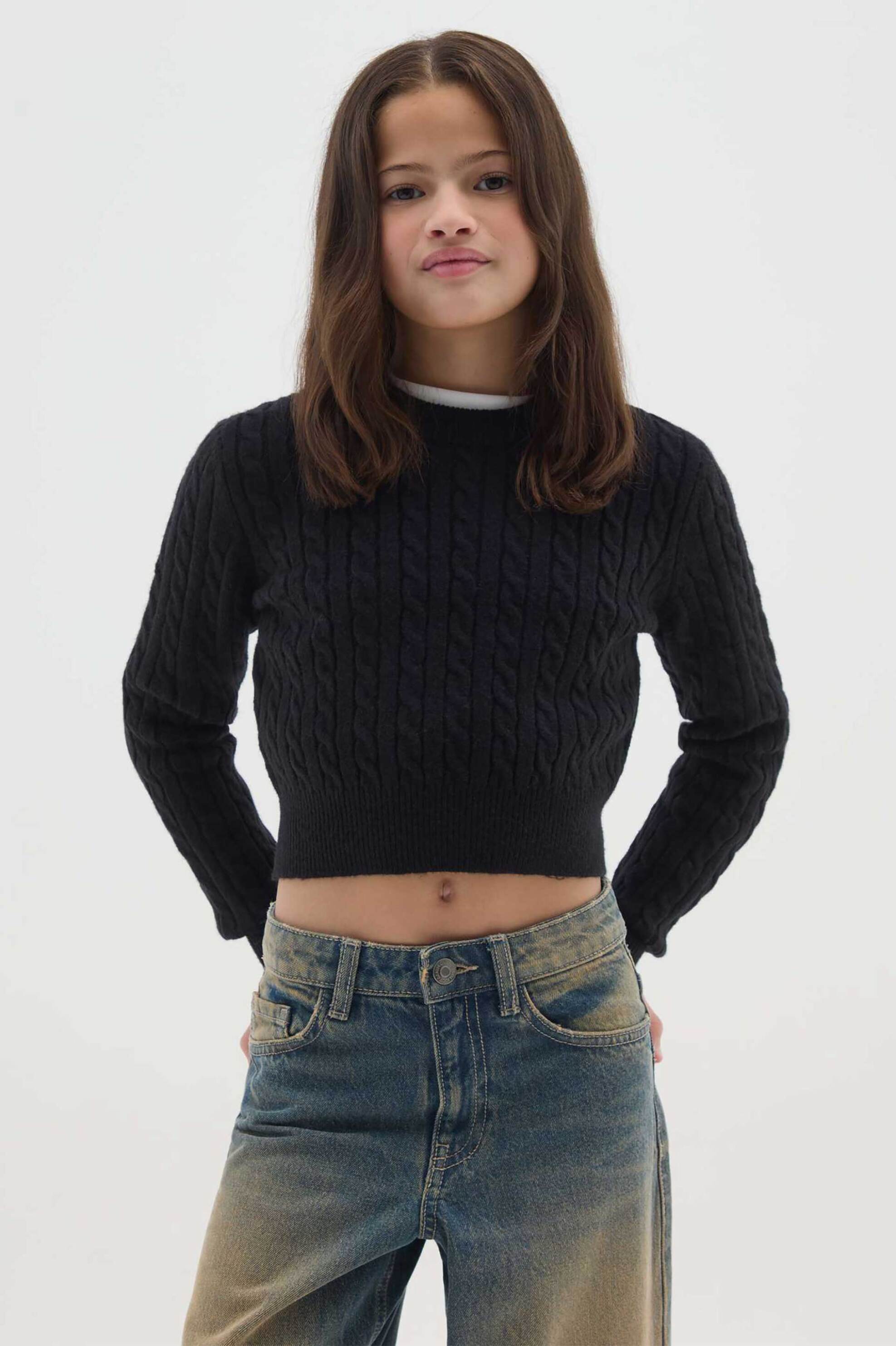 OVS παιδικό πουλόβερ μονόχρωμο - 002474080 Μαύρο