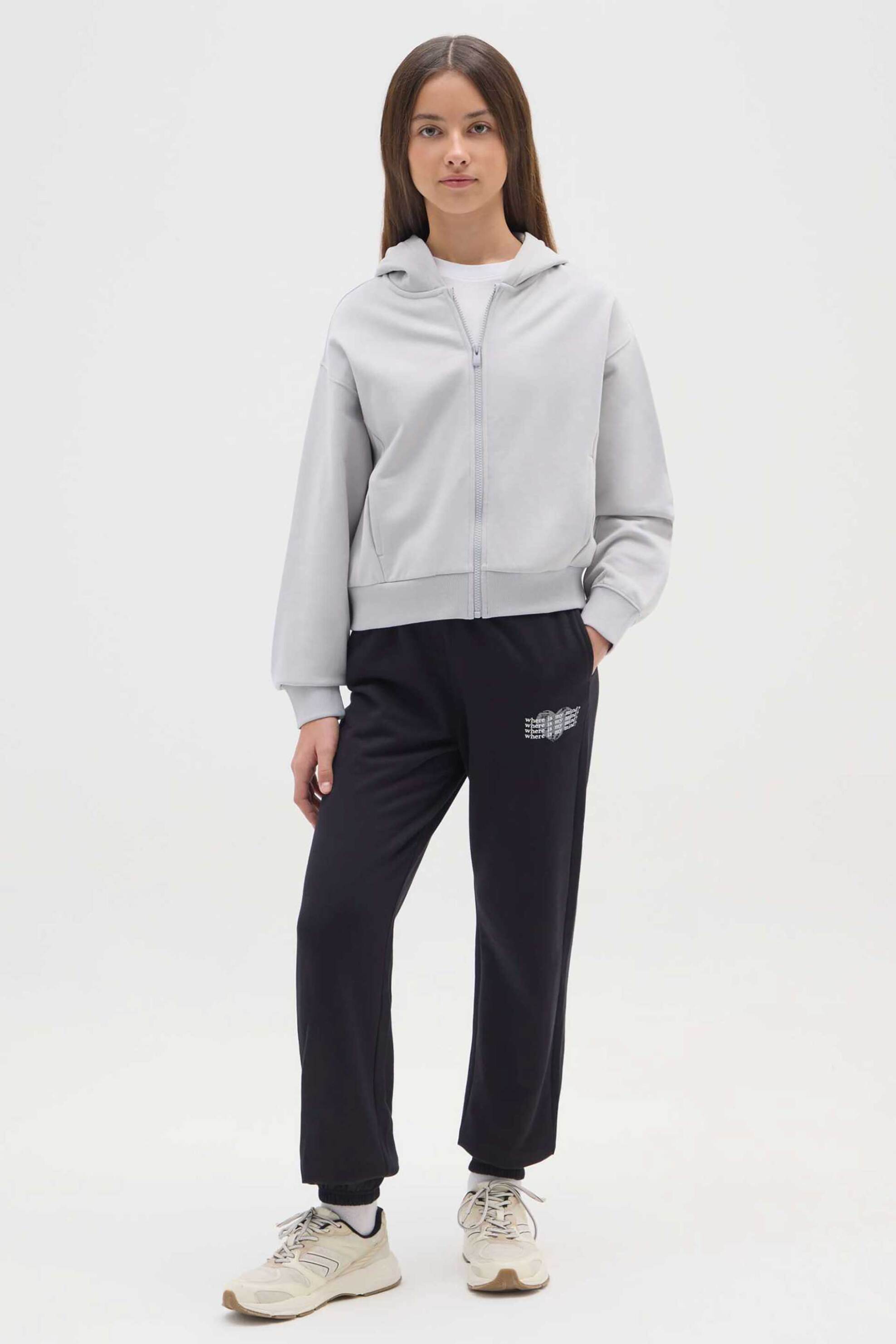 OVS παιδικό παντελόνι φόρμας με print και ελαστική μέση Regular Fit - 002477799 Μαύρο