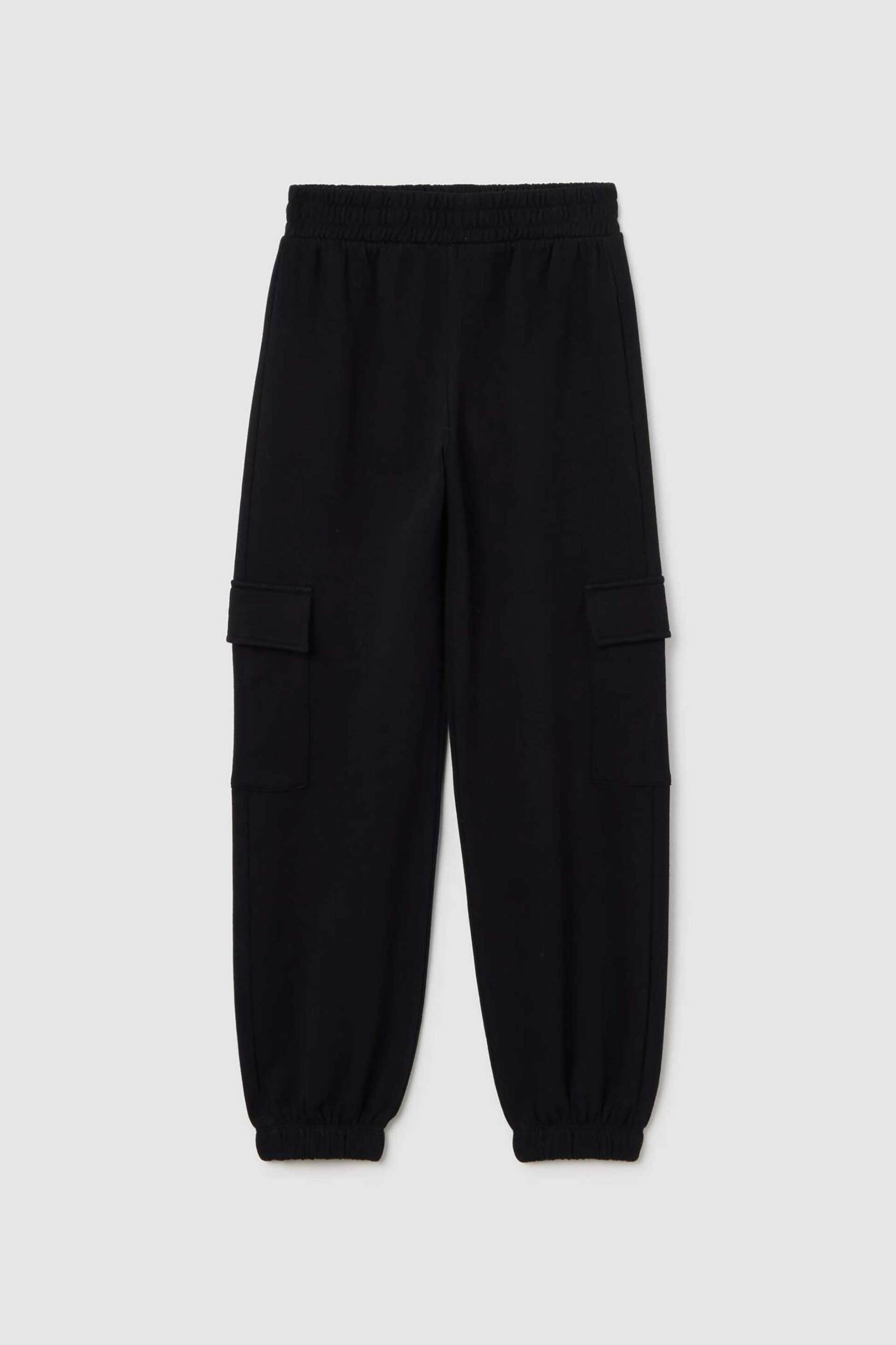 OVS παιδικό παντελόνι cargo μονόχρωμο Regular Fit - 002477959 Μαύρο