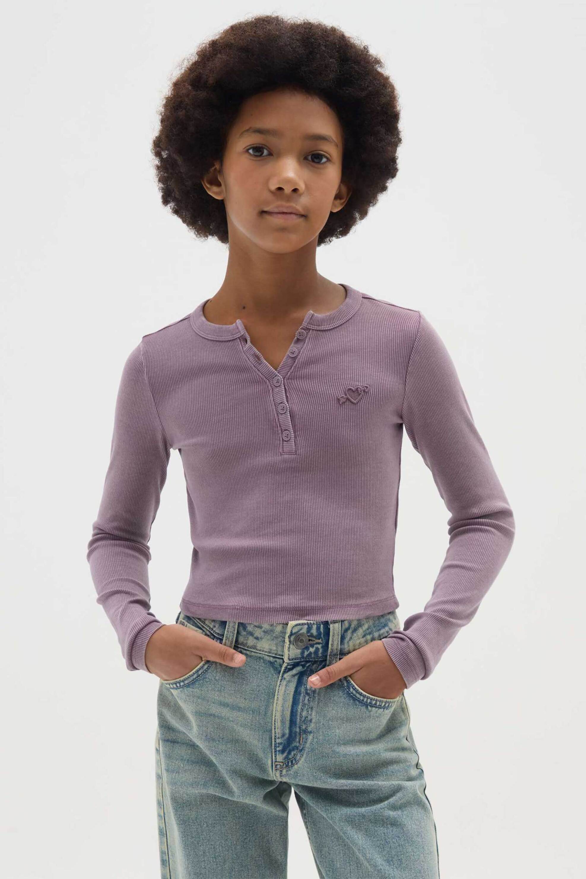 OVS παιδική μακρυμάνικη μπλούζα με print Regular Fit - 002485071 Λιλά