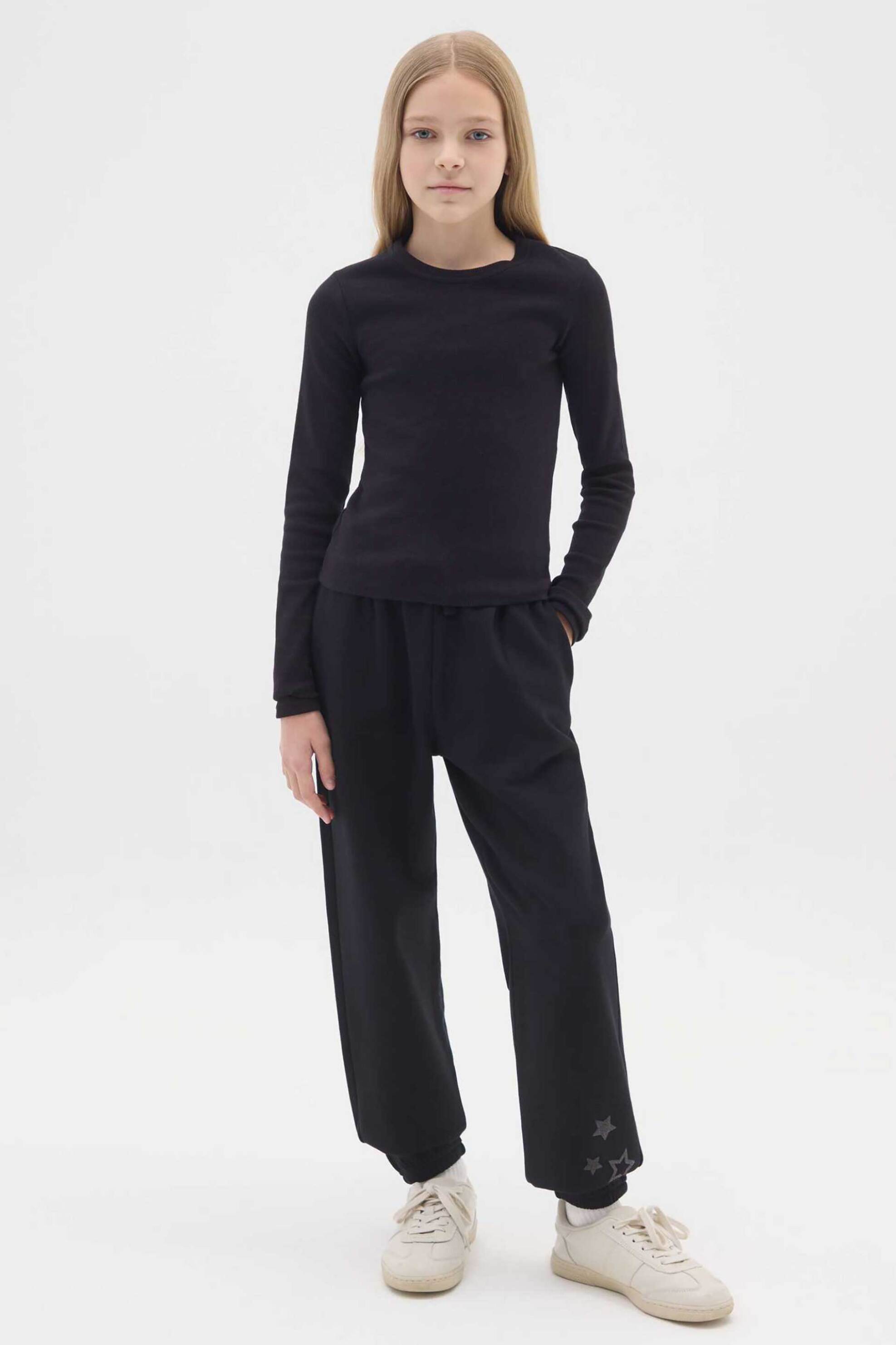 OVS παιδικό παντελόνι φόρμας με ελαστική μέση Regular Fit - 002495528 Μαύρο