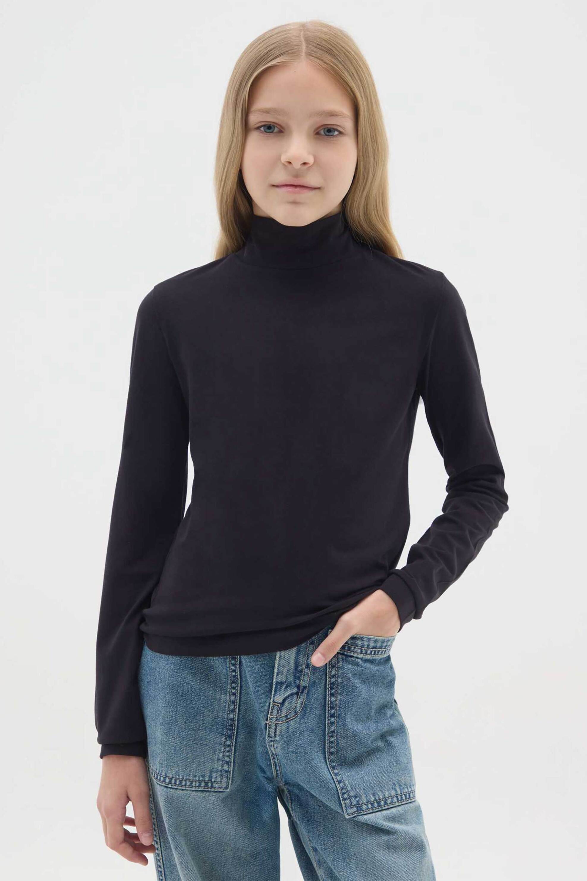 OVS παιδική μπλούζα ζιβάγκο μονόχρωμη - 002495568 Μαύρο