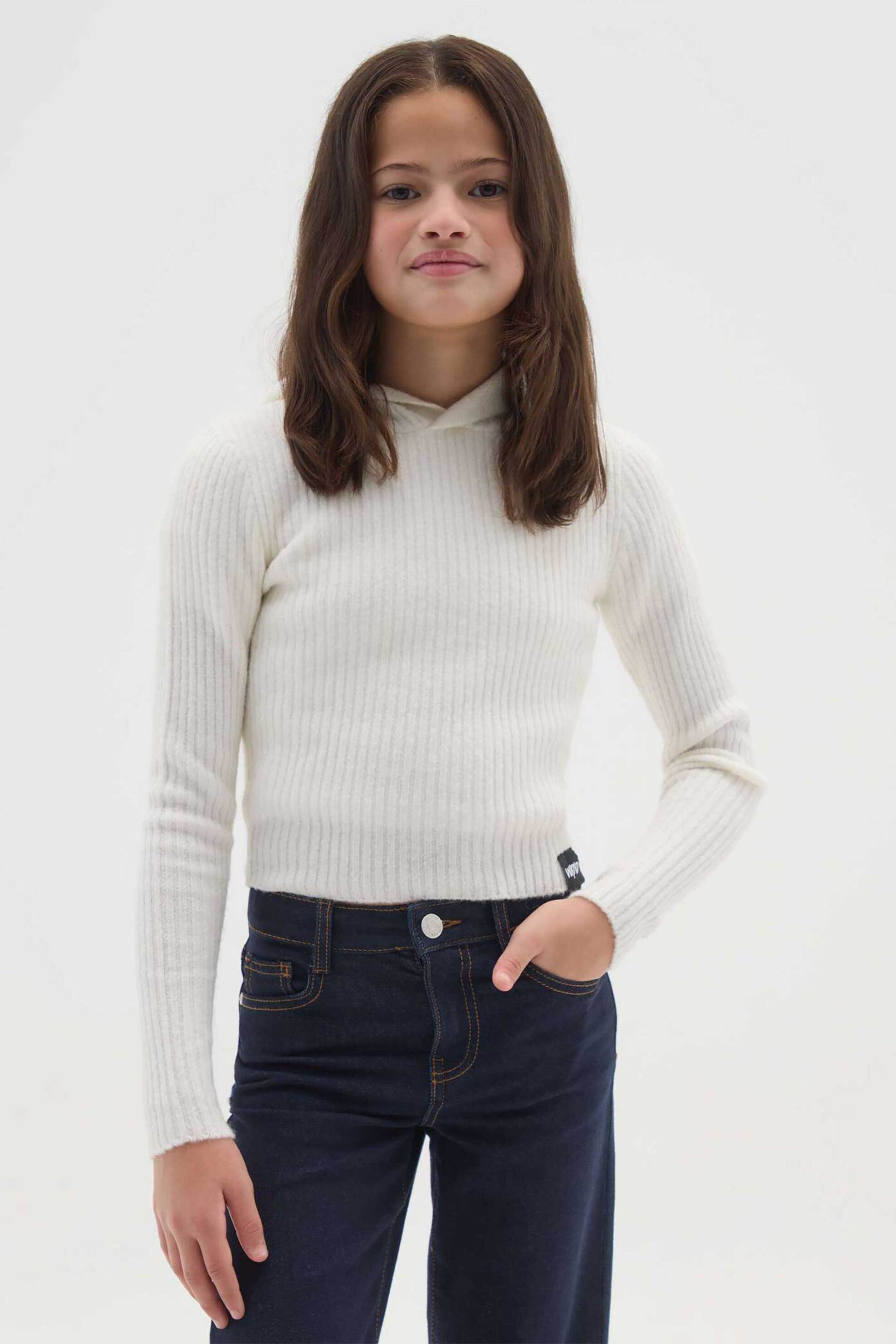 OVS παιδικό πουλόβερ με κουκούλα Regular Fit - 002464675 Λευκό