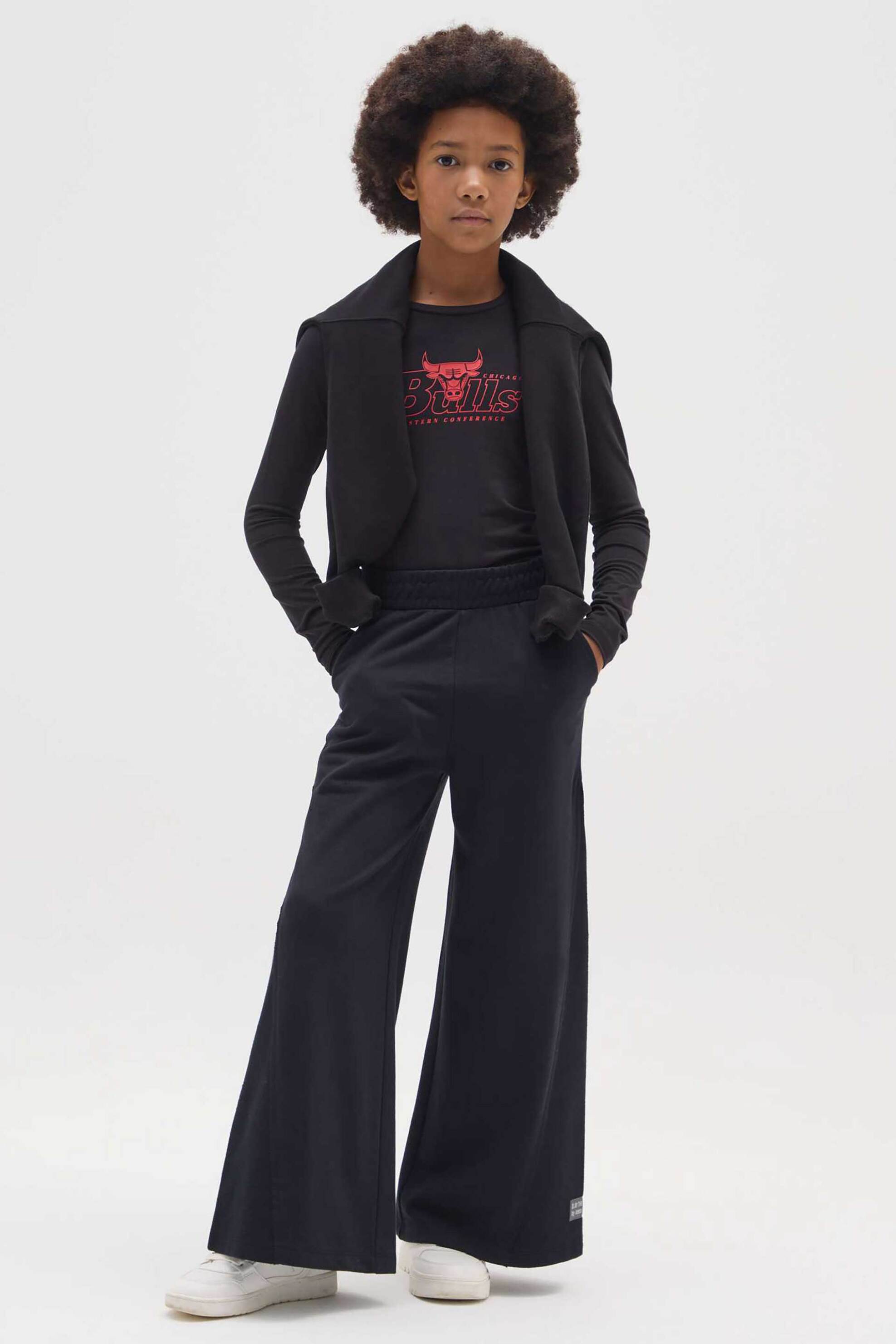 OVS παιδικό παντελόνι φόρμας μονόχρωμο με ελαστική μέση Relaxed Fit - 002473886 Μαύρο