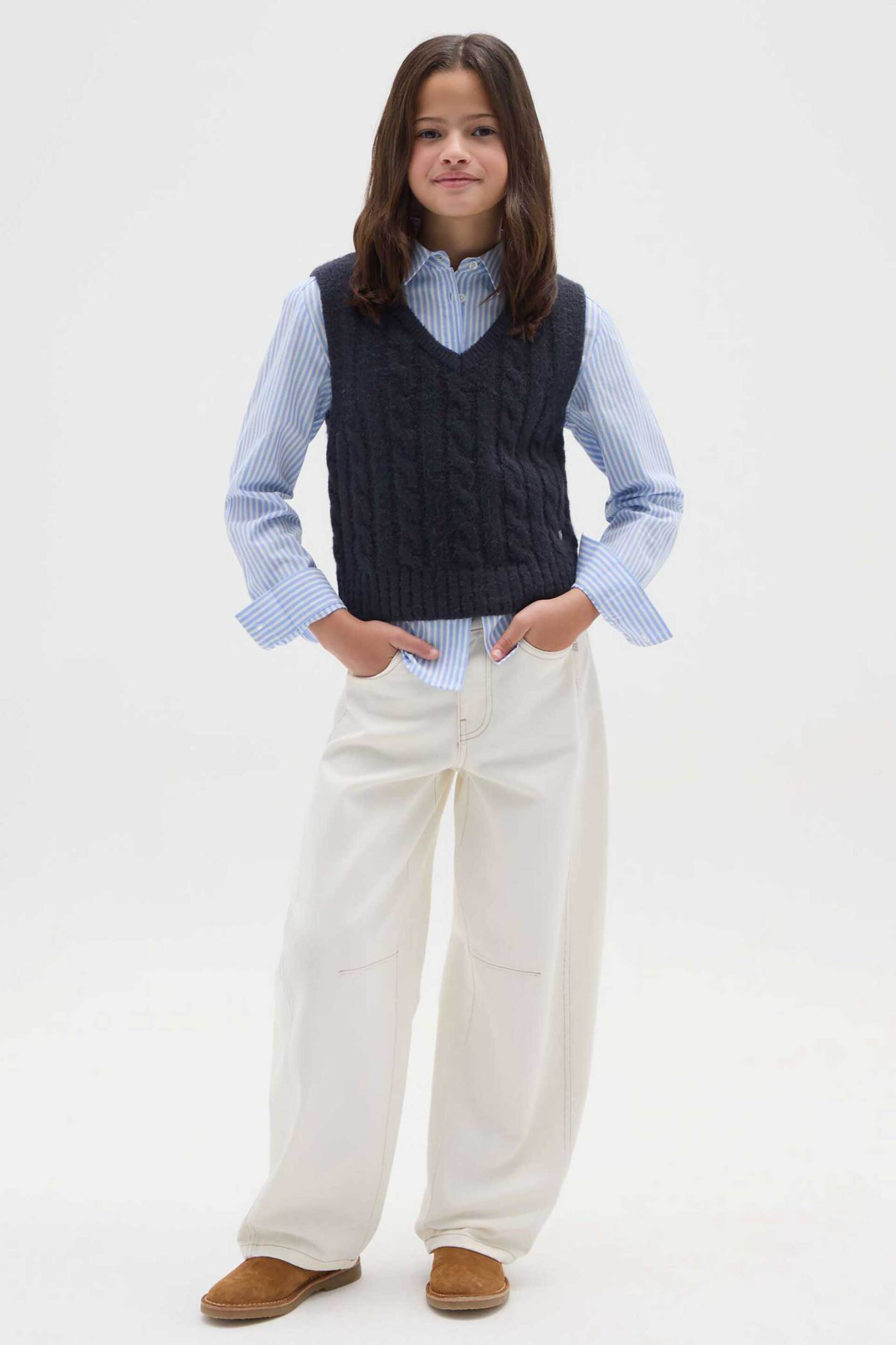 OVS παιδικό τζιν παντελόνι πεντάτσεπο Flared Fit - 002477979 Λευκό