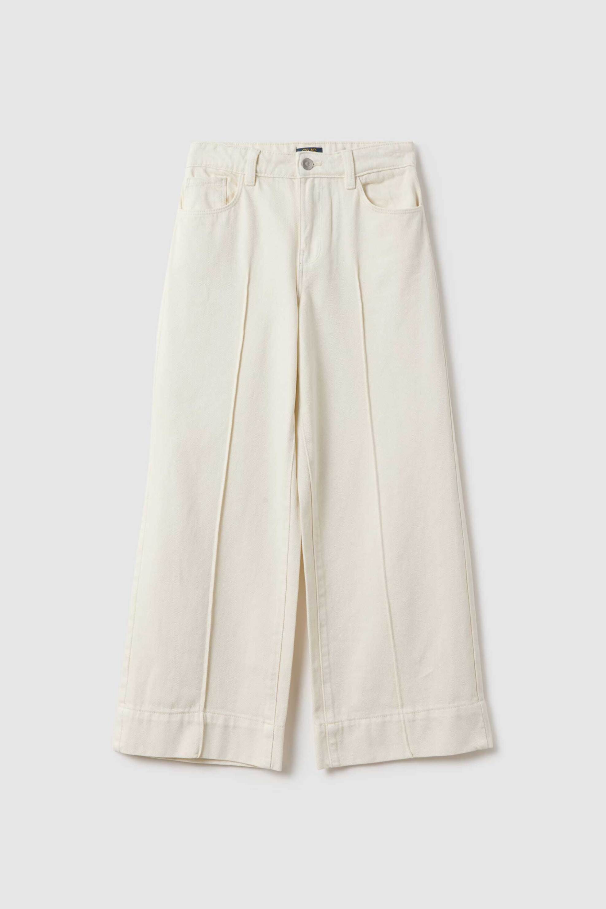 Ovs Παιδικό Τζιν Παντελόνι Wide Leg - 002518172 Λευκό