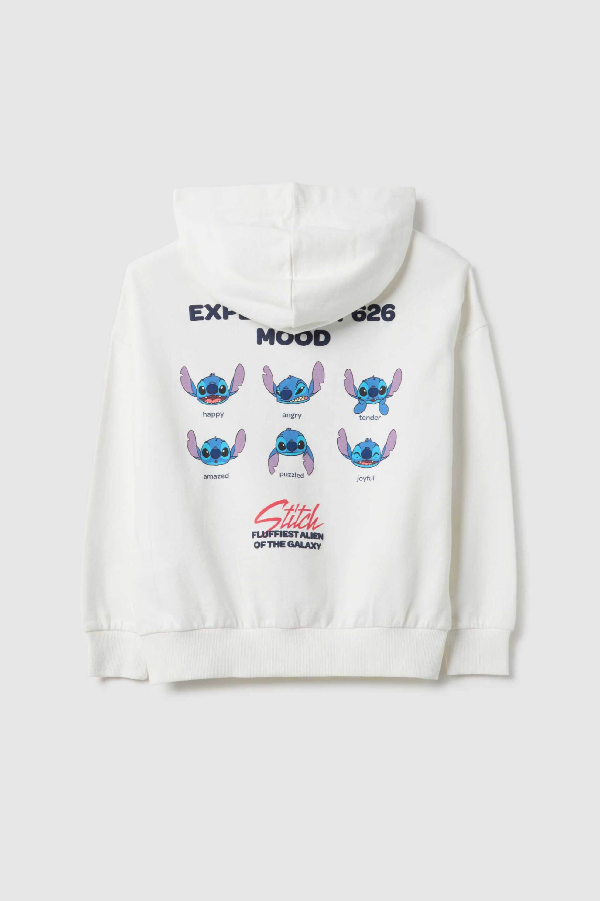 Ovs Παιδική Μπλούζα Φούτερ με Print Stitch Και Κουκούλα Regular Fit - 002552215 Λευκό