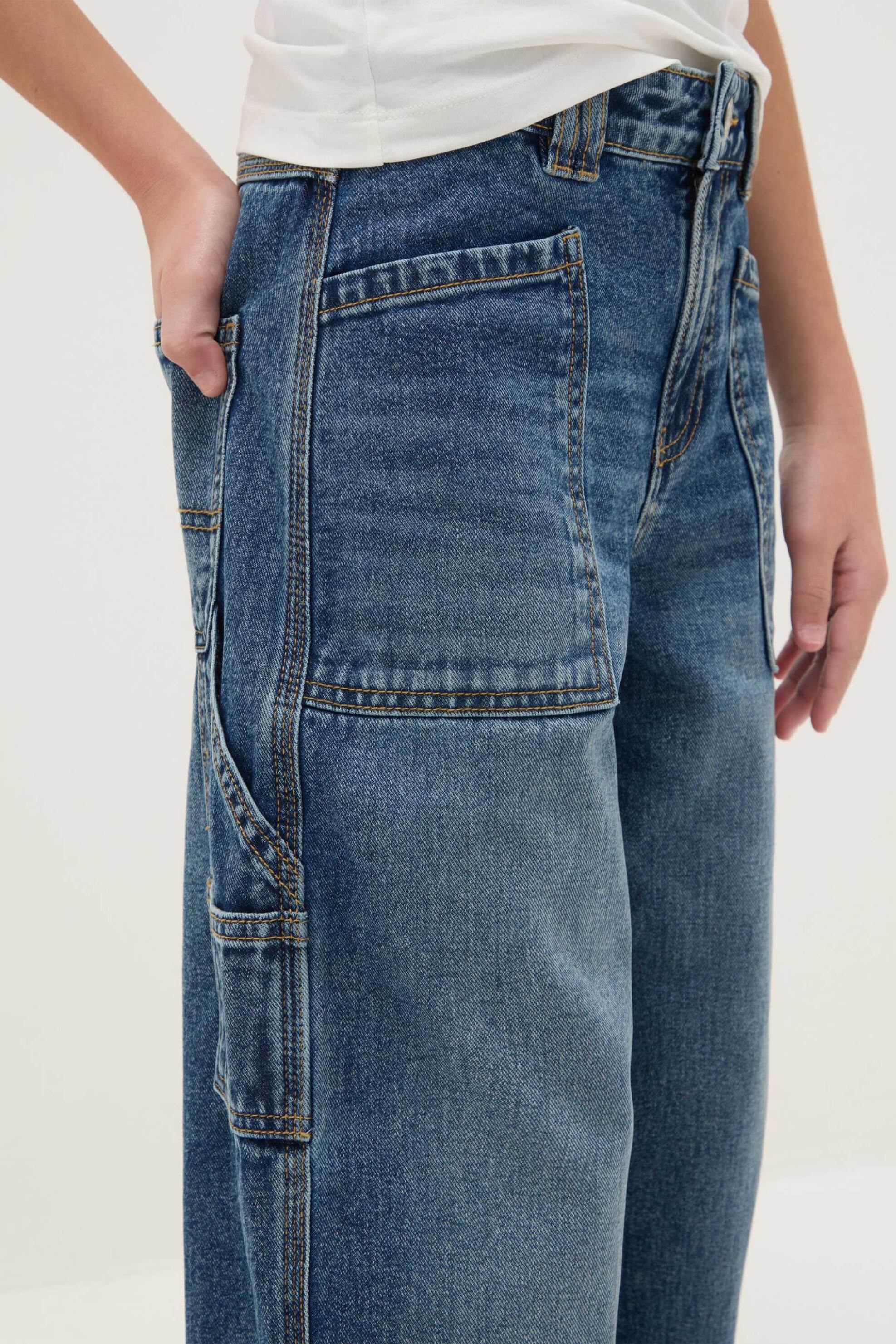 OVS παιδικό τζιν παντελόνι Balloon Fit - 002553416 Μπλε Σκούρο φωτογραφία