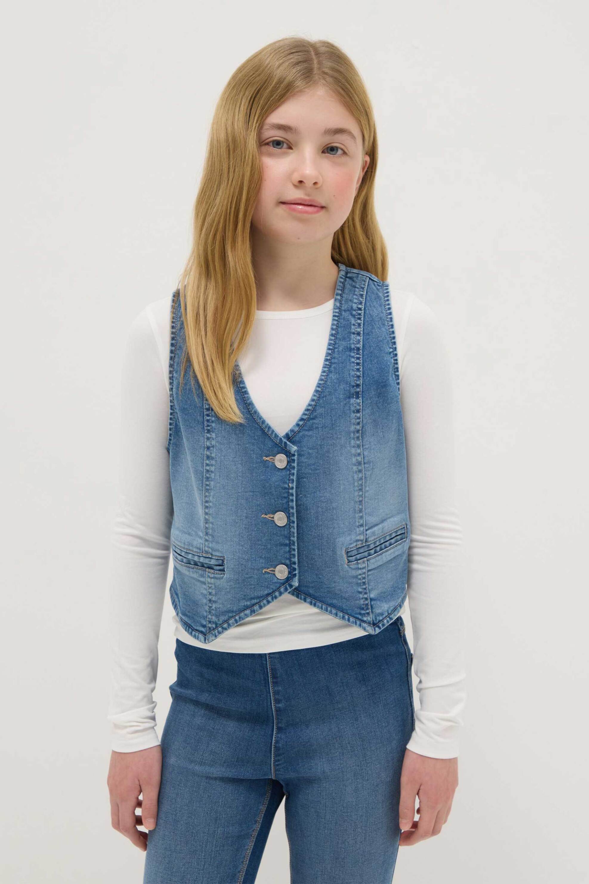 OVS παιδικό denim γιλέκο αμάνικο - 002552345 Denim Blue Σκούρο