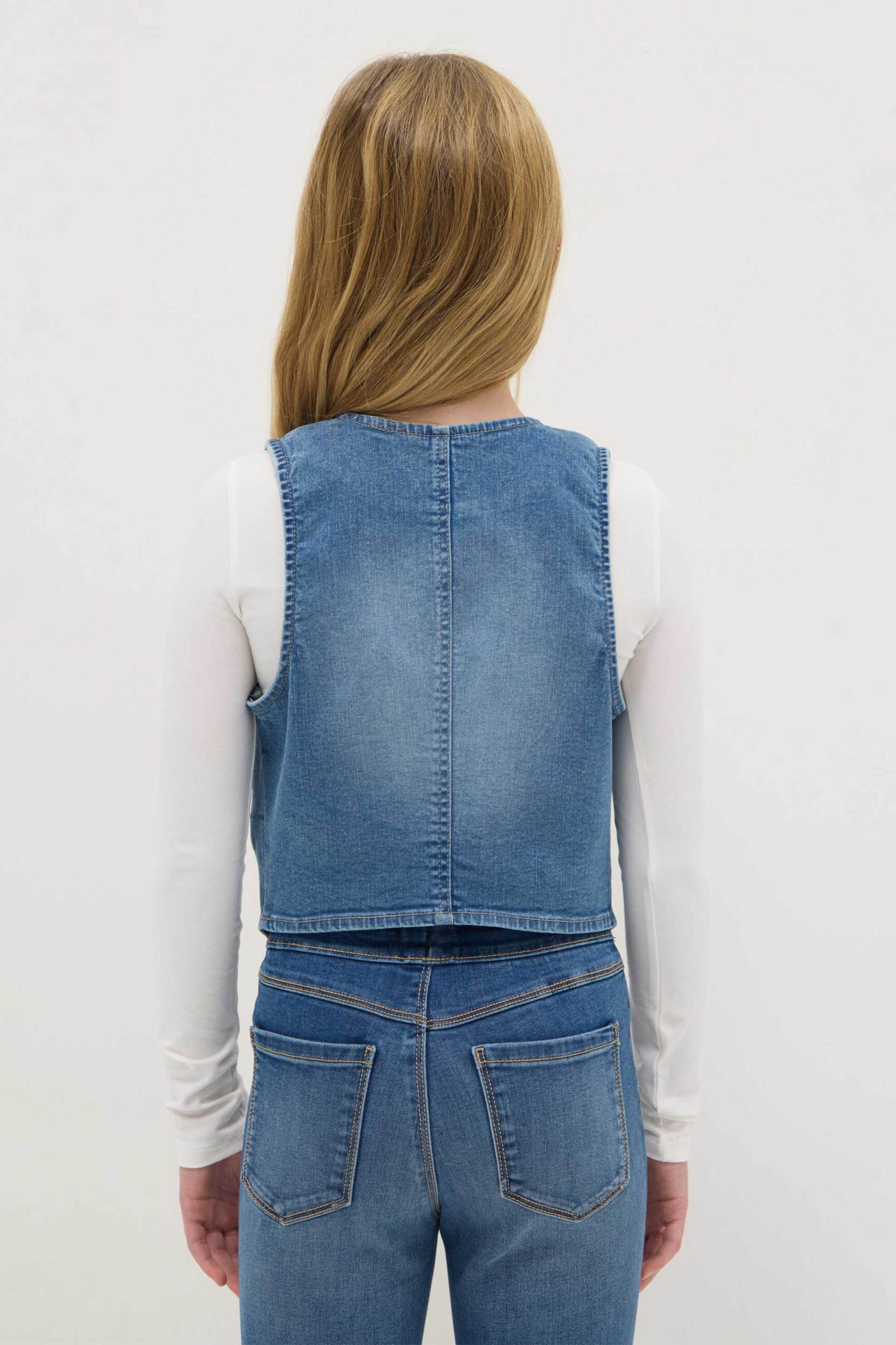 OVS παιδικό denim γιλέκο αμάνικο - 002552345 Denim Blue Σκούρο φωτογραφία