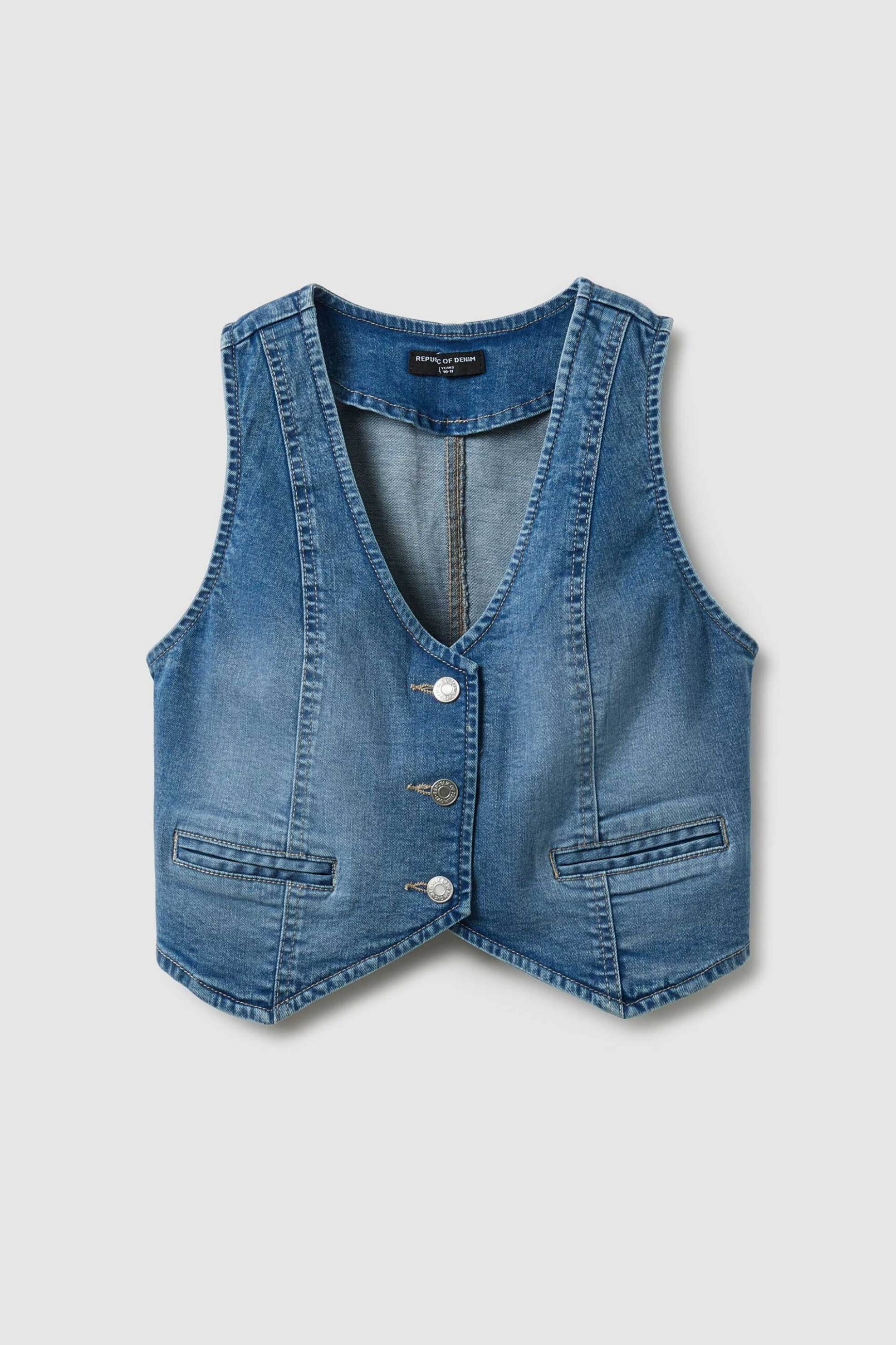 OVS παιδικό denim γιλέκο αμάνικο - 002552345 Denim Blue Σκούρο φωτογραφία