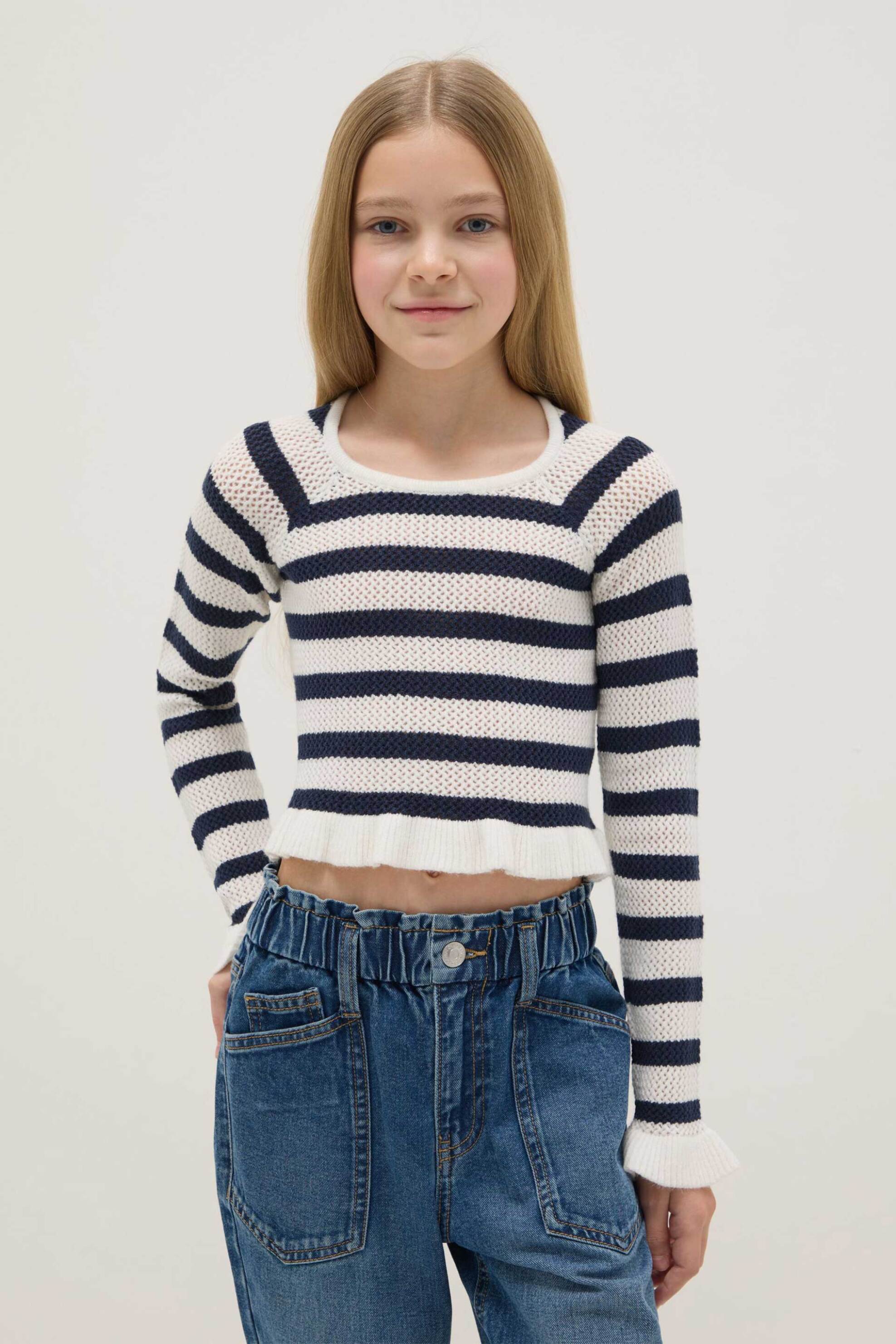 OVS KIDS OVS παιδική μπλούζα με ριγέ σχέδιο - 002553431 Μπλε Σκούρο